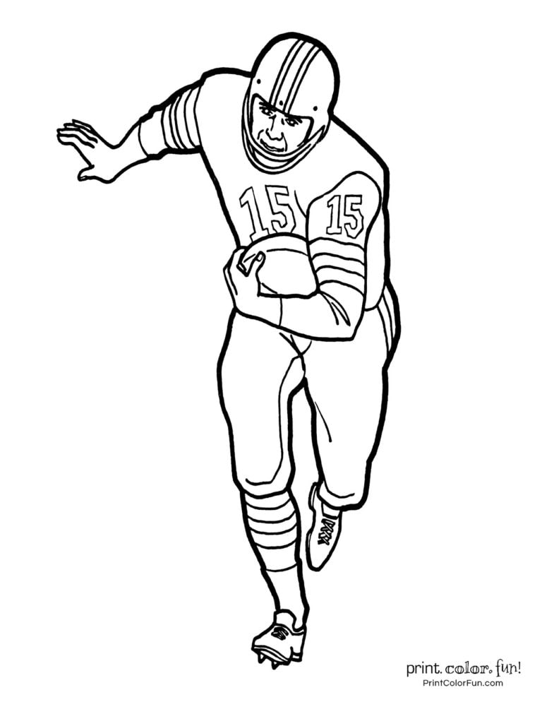 14 Football Player Coloring Pages Free Sports Printables At 