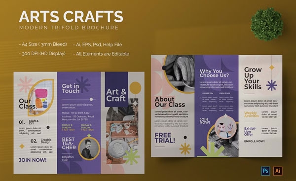 16 Editable Art Brochure Templates Free Premium PSD AI Formats