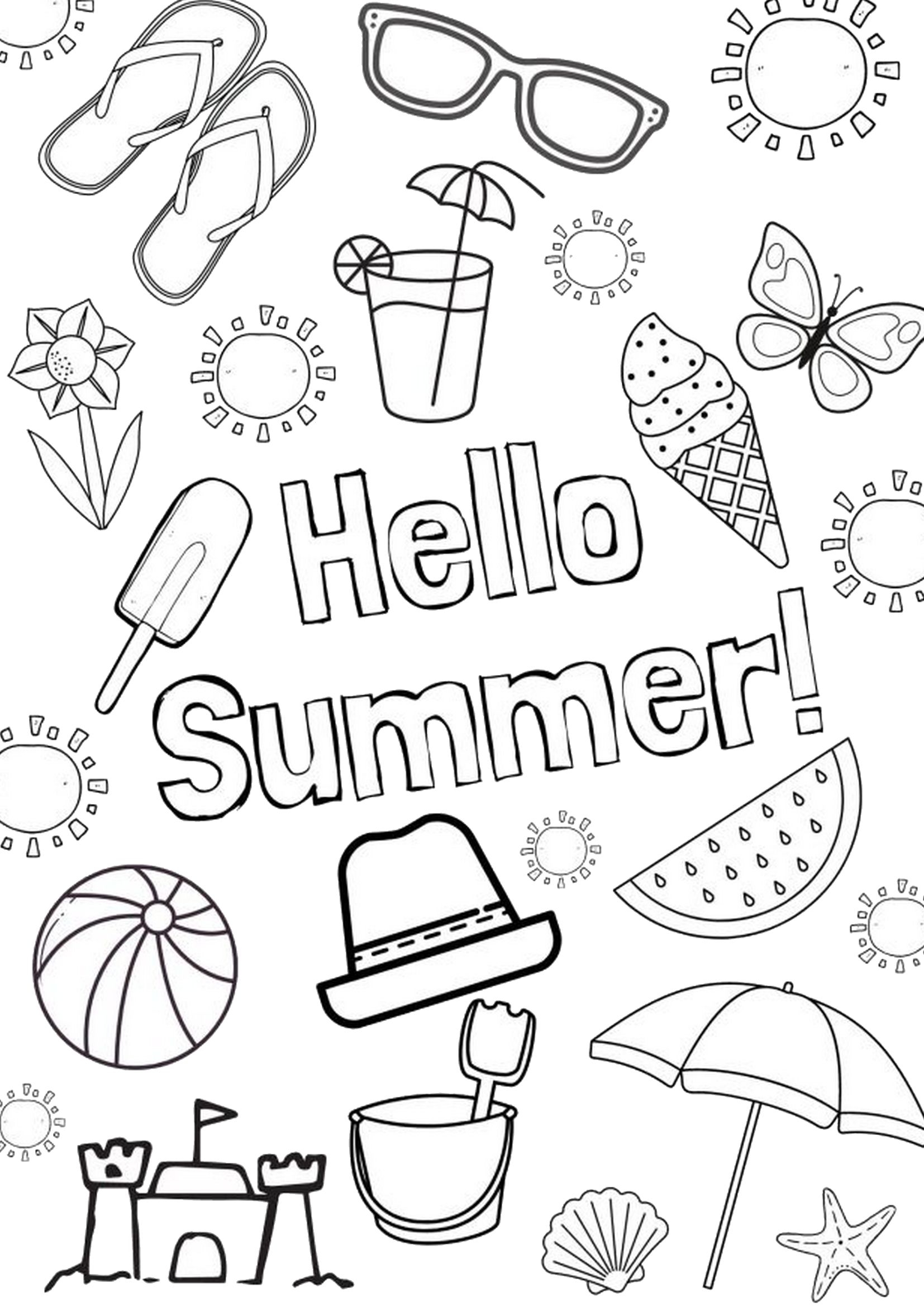 Summer Coloring Pictures Printable