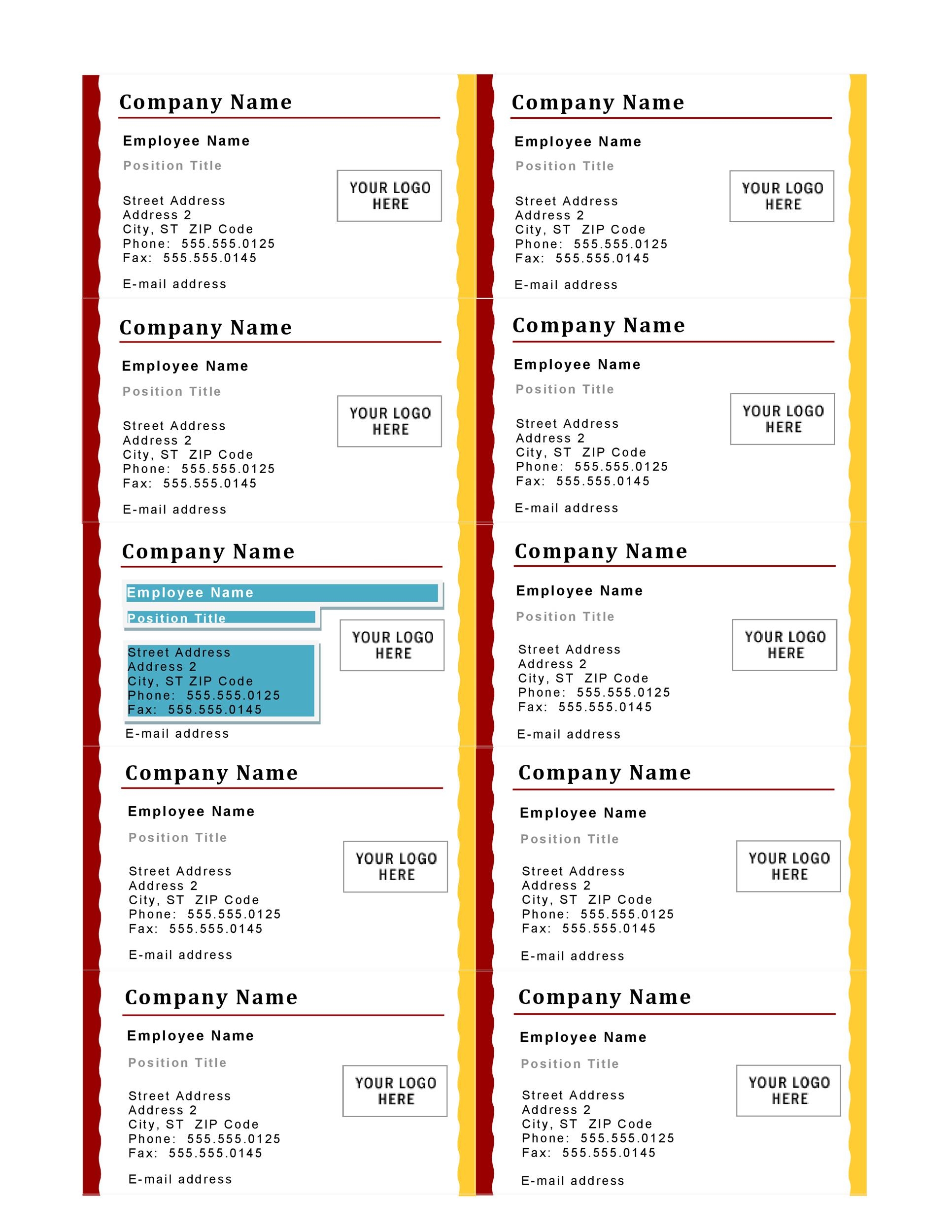 40 Free Business Card Templates Template Lab