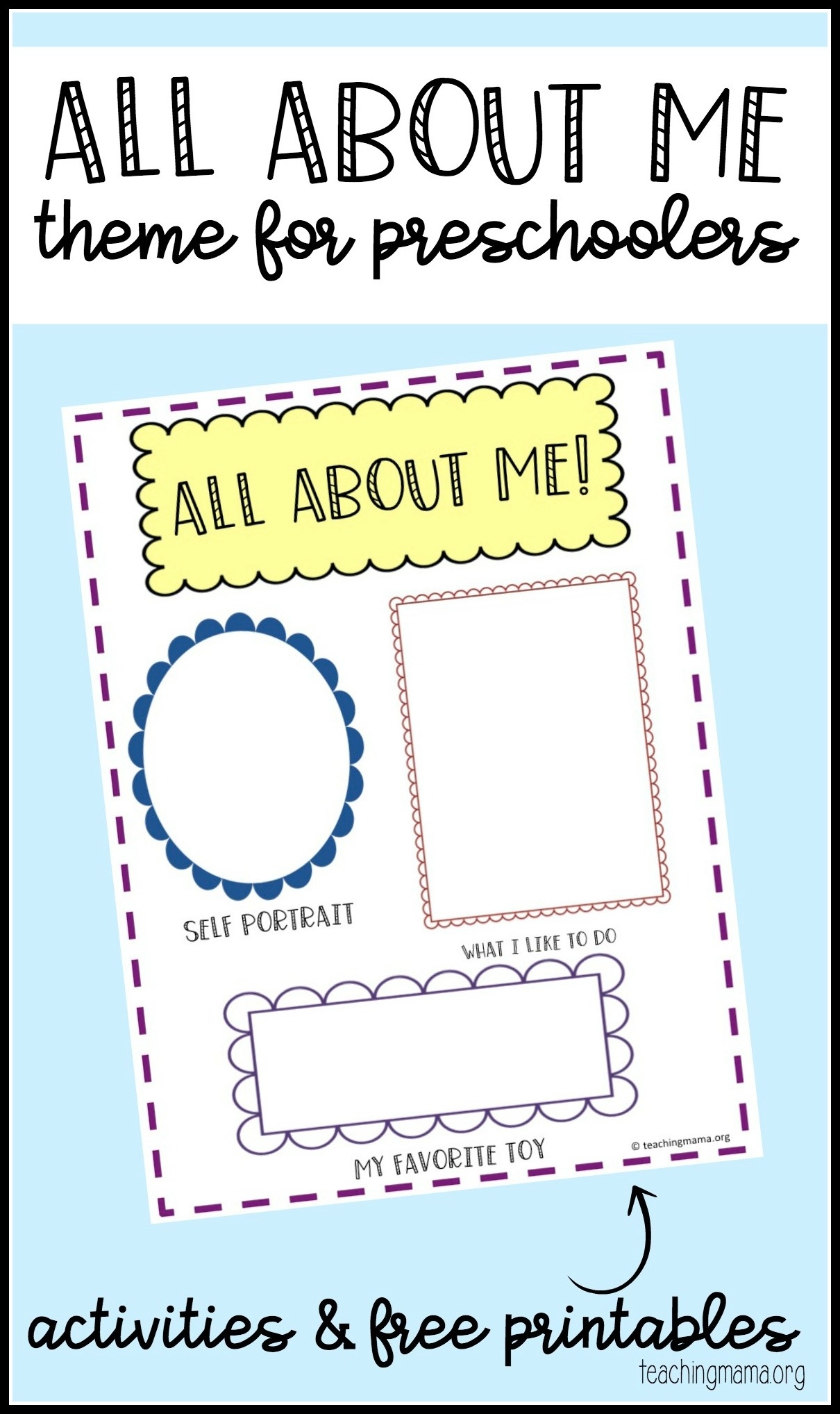 All About Me Preschool Theme Free Printable Early Childhood 