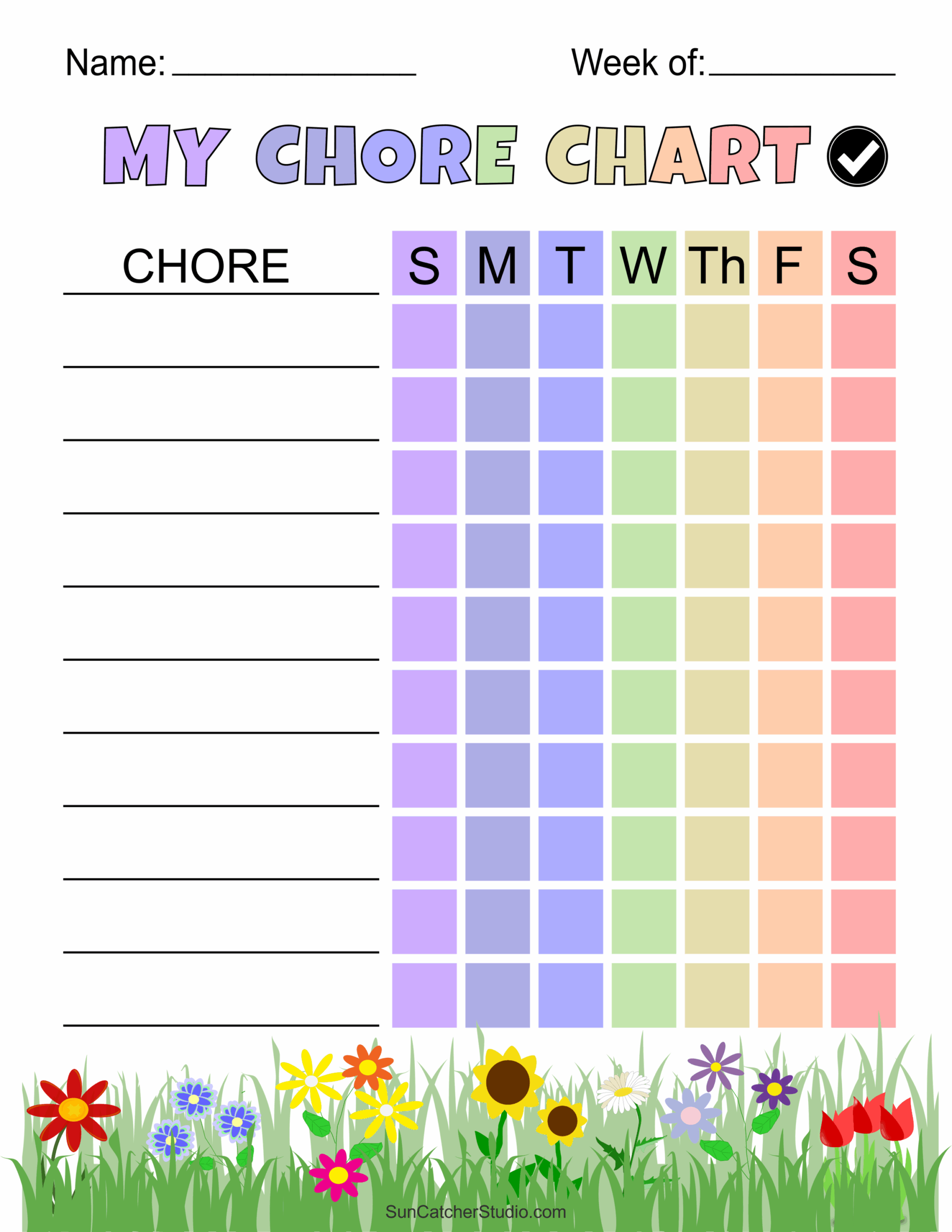 Chore Charts Printable Editable Daily Weekly Templates Free 