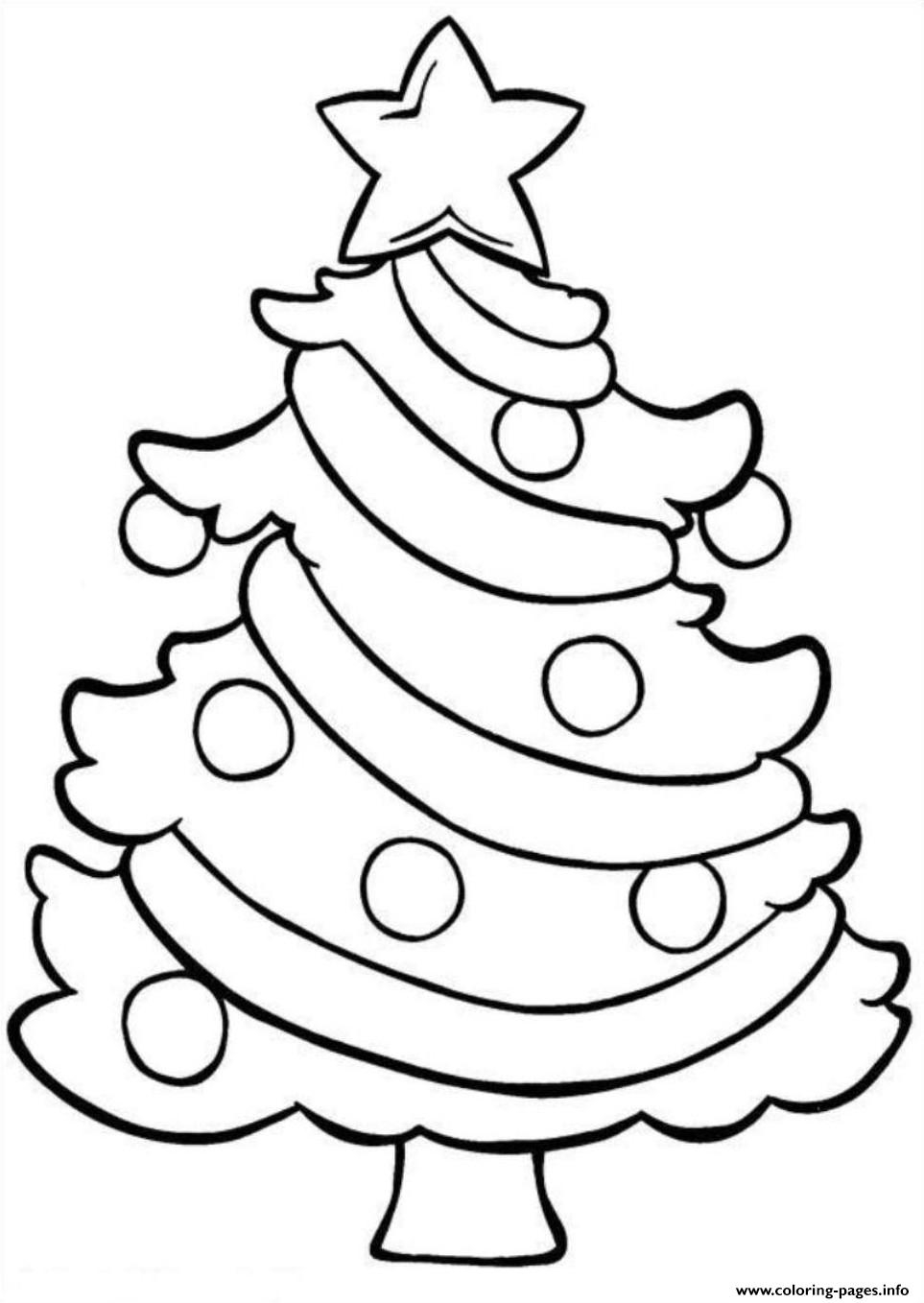 Christmas Tree Easy Coloring Page Printable