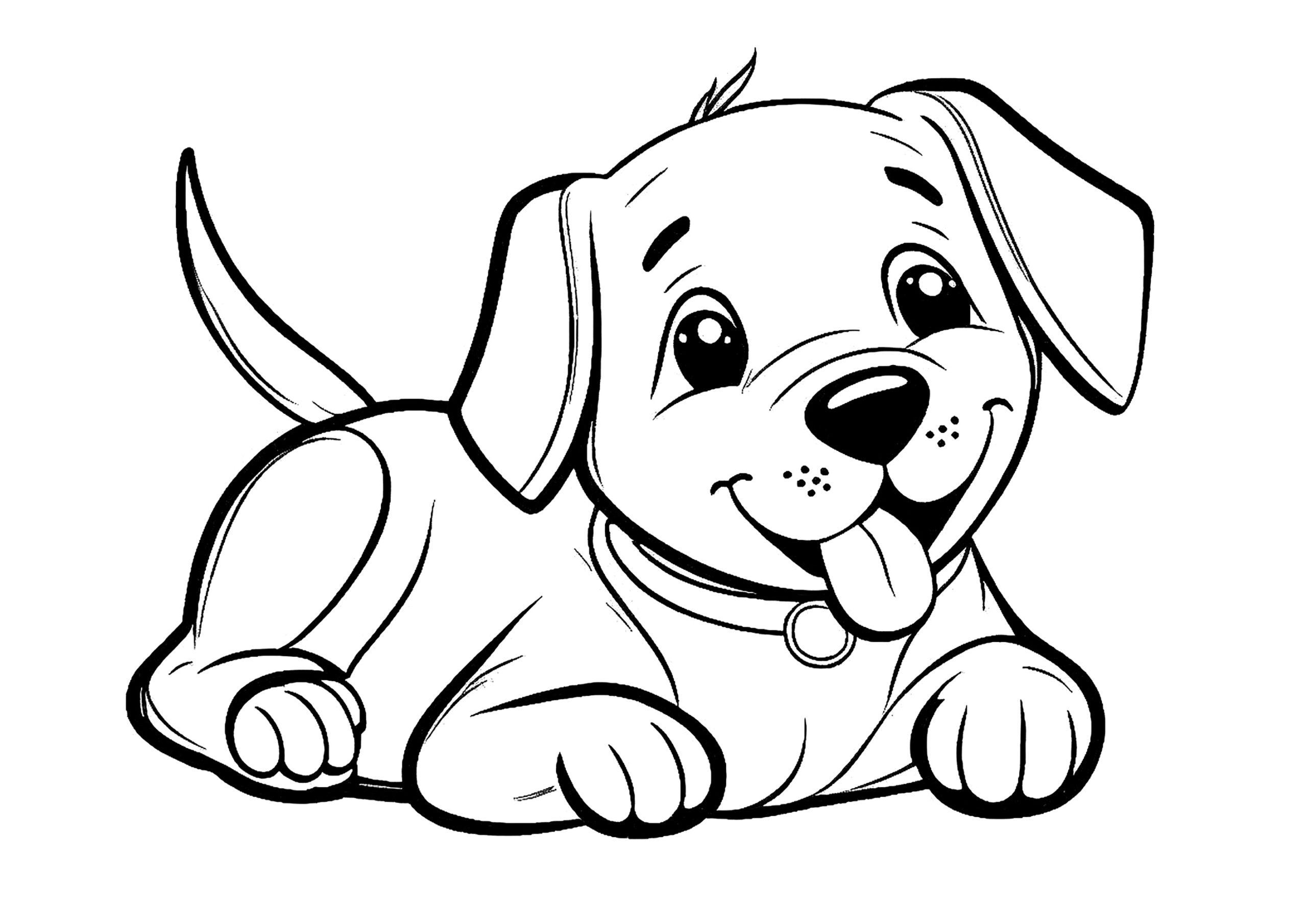 Easy To Color Dog Dog Coloring Pages For Kids