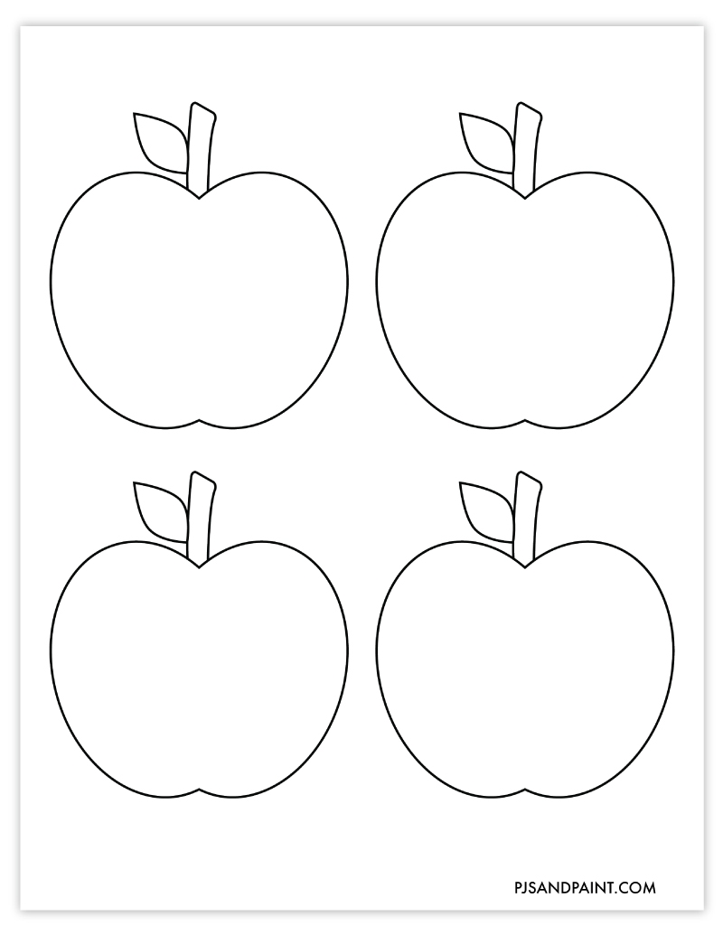 Free Printable Apple Template Large And Small Sizes Pjs And Paint