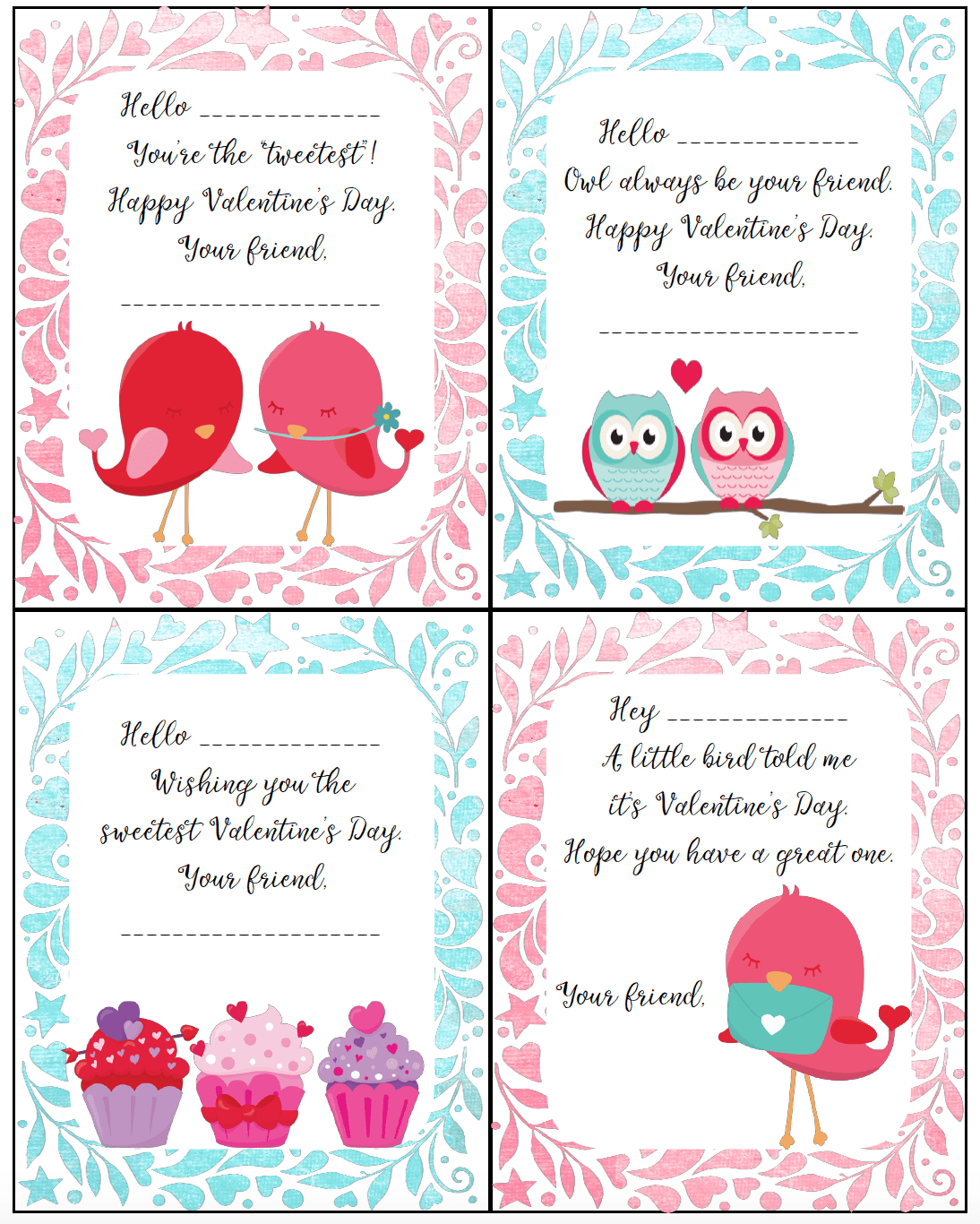 Free Printable Valentine 39 s Day Cards