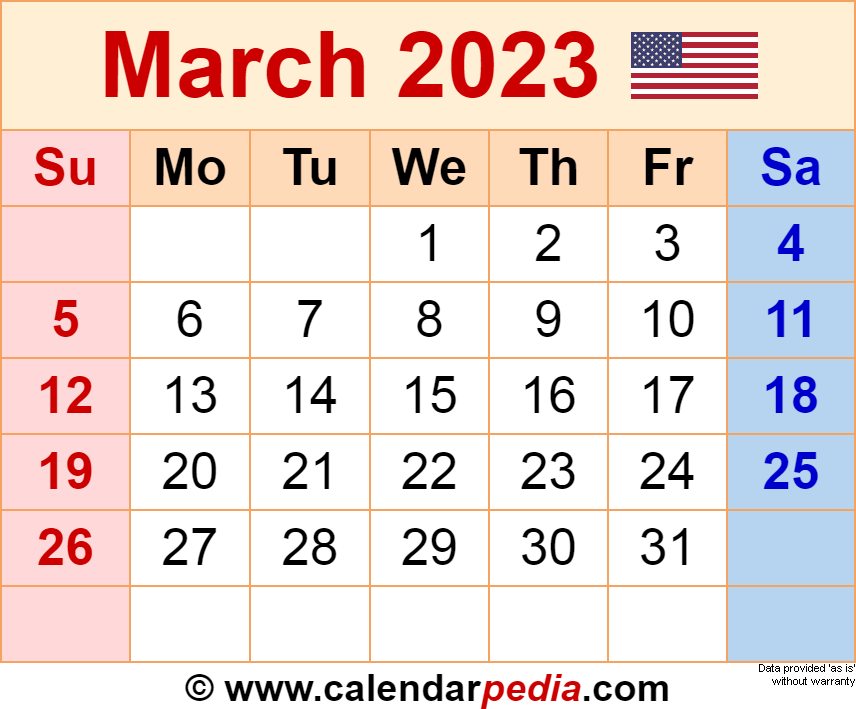 Printable March 2023 Calendars