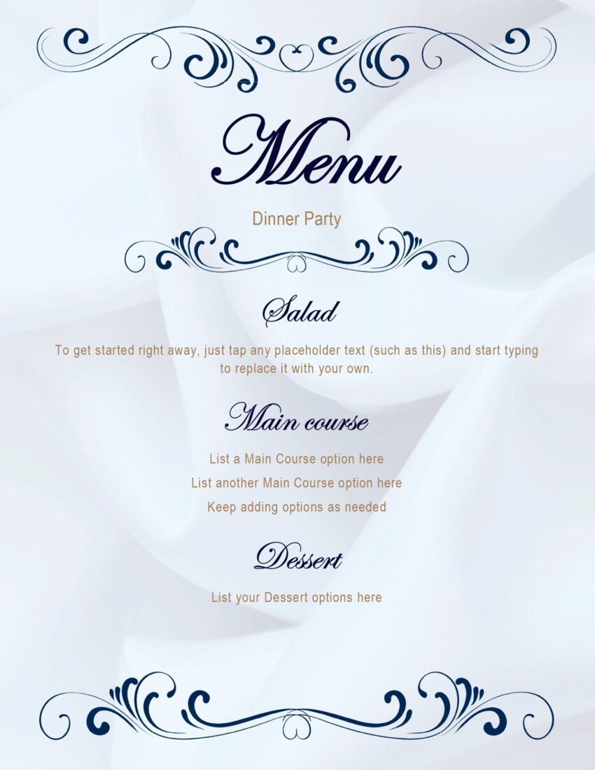 Microsoft Word Menu Template Kaza psstech co Free Printable Menu