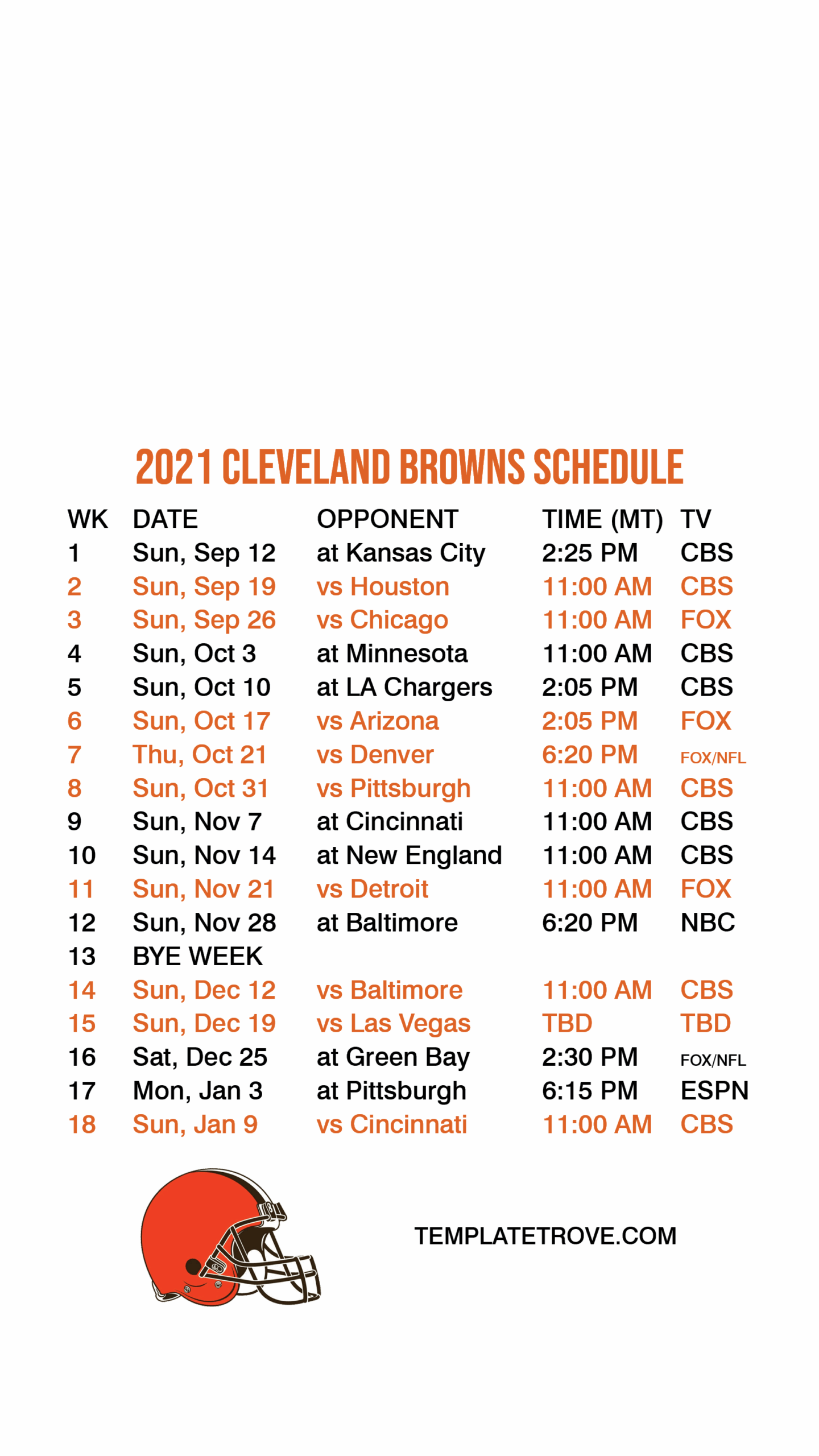 Printable Browns Schedule 2024