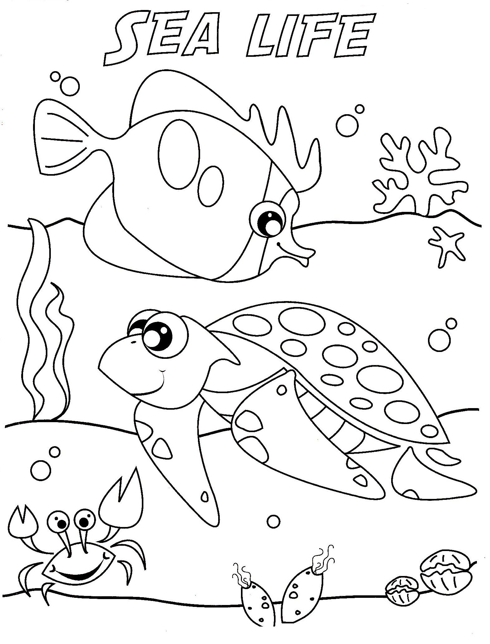 Printable Sea Animals Coloring Pages