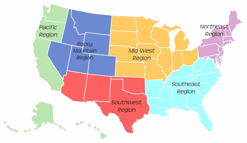Printable United States Map By Region Printable US Maps