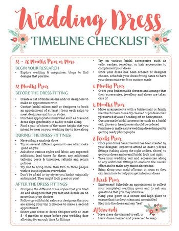 Wedding Checklist Timeline Printable