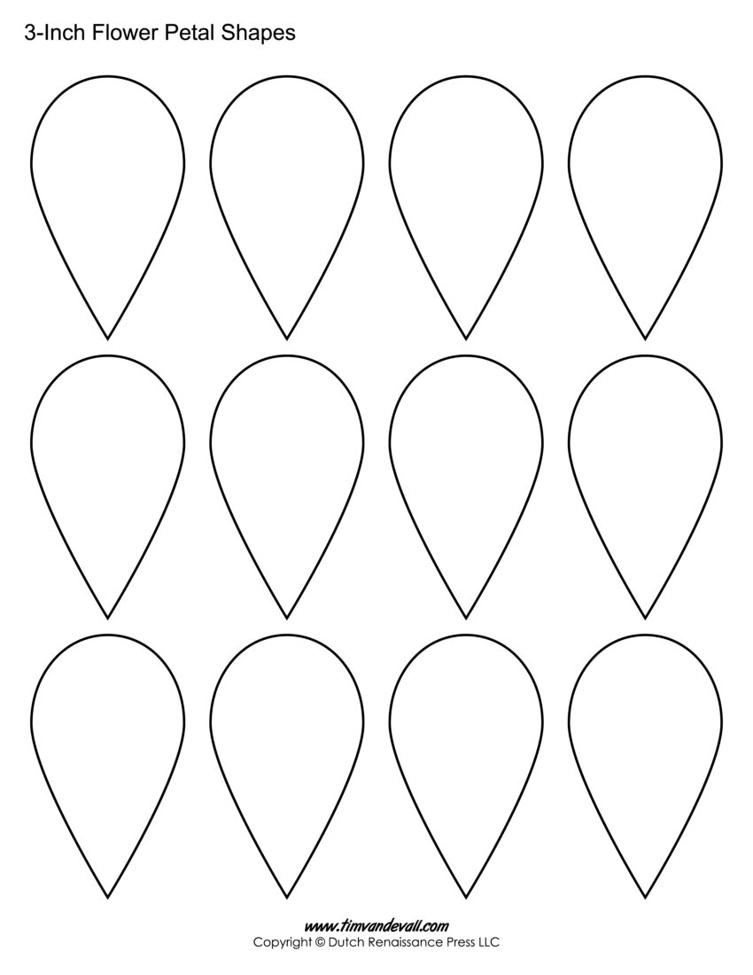 Rose Petal Template Free Rose 5 Petal Large Rose 5 Petal Small