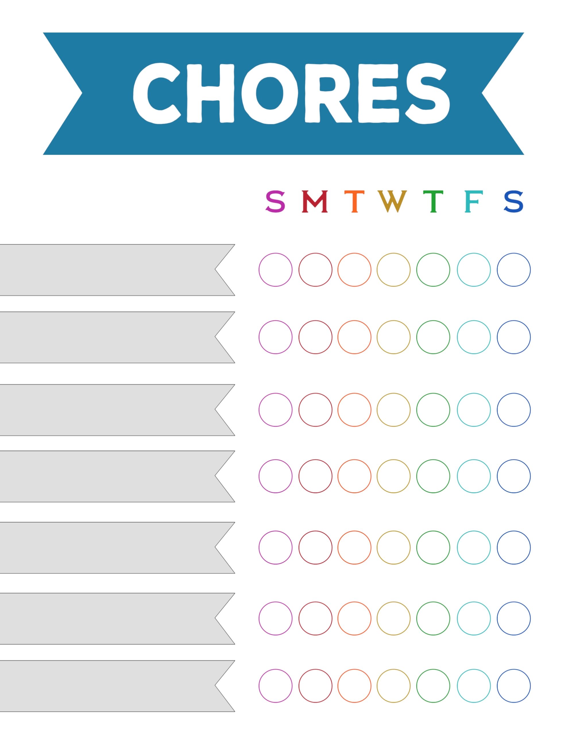 Sticker Chore Chart Printable
