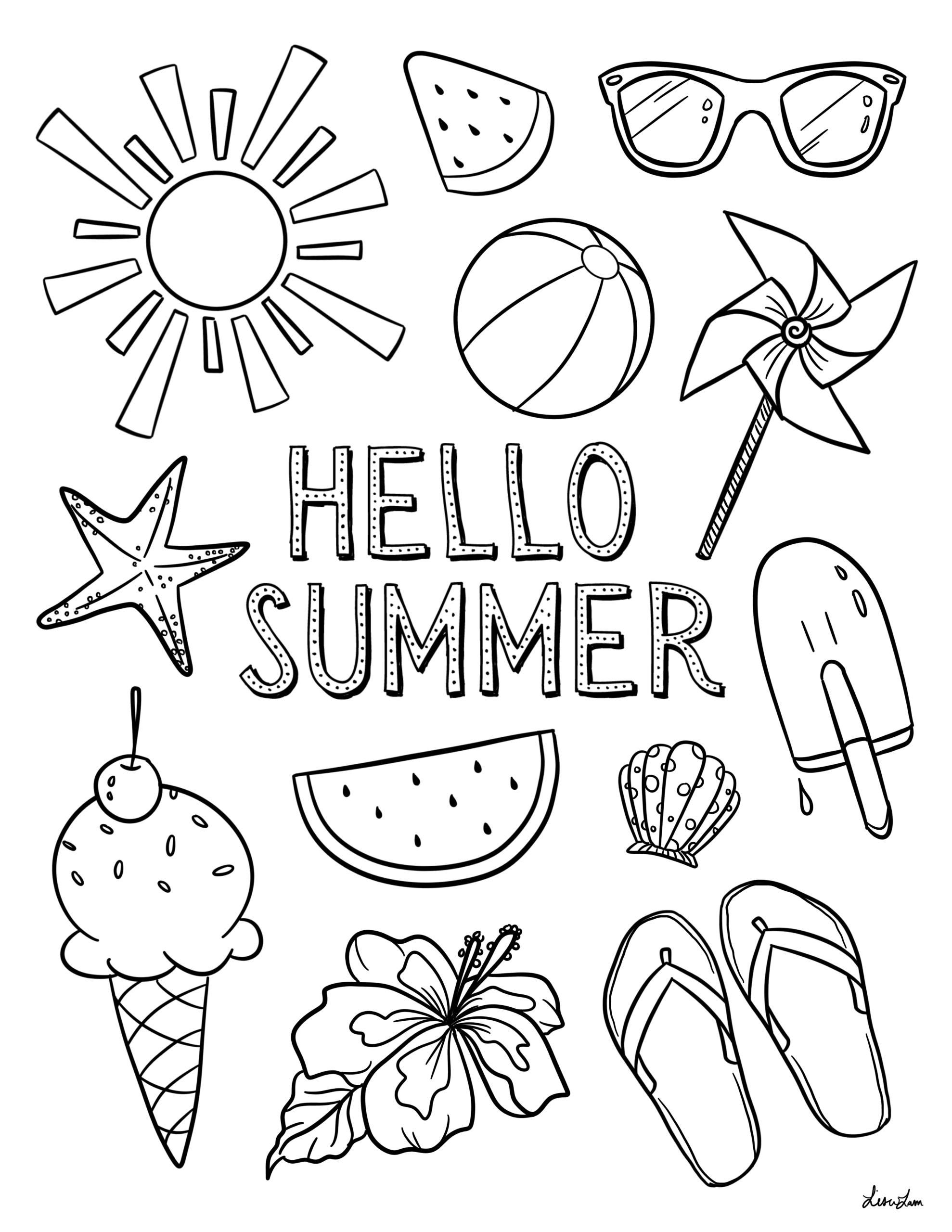 Summer Season Coloring Pages Coloring Home