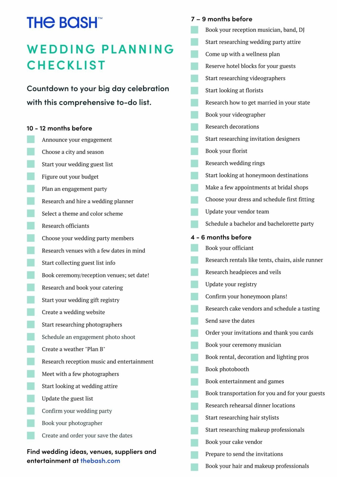 Wedding Timeline Checklist Template FreePrintable me