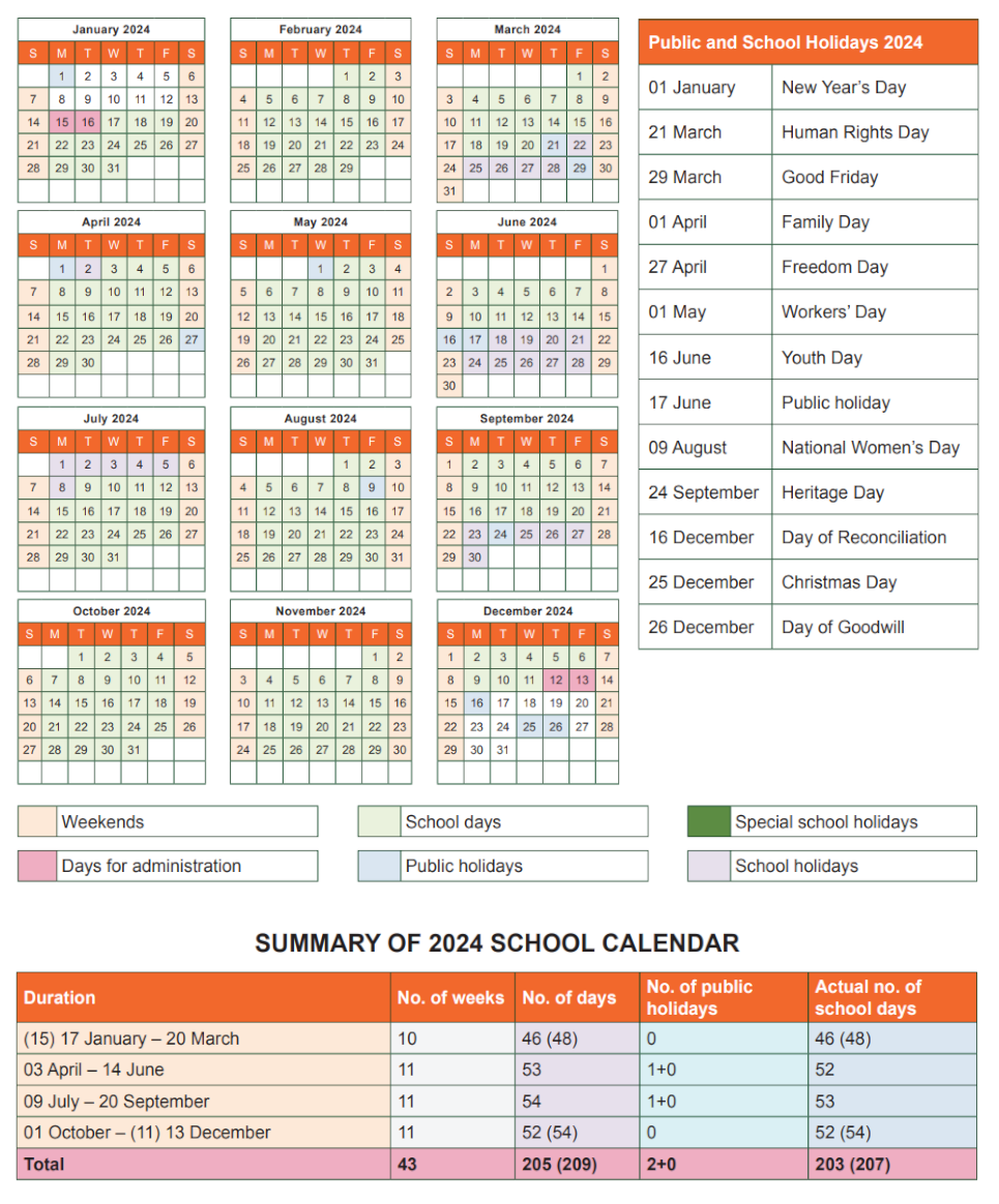 2024 And 2024 School Calendar Printable Bren Marlie
