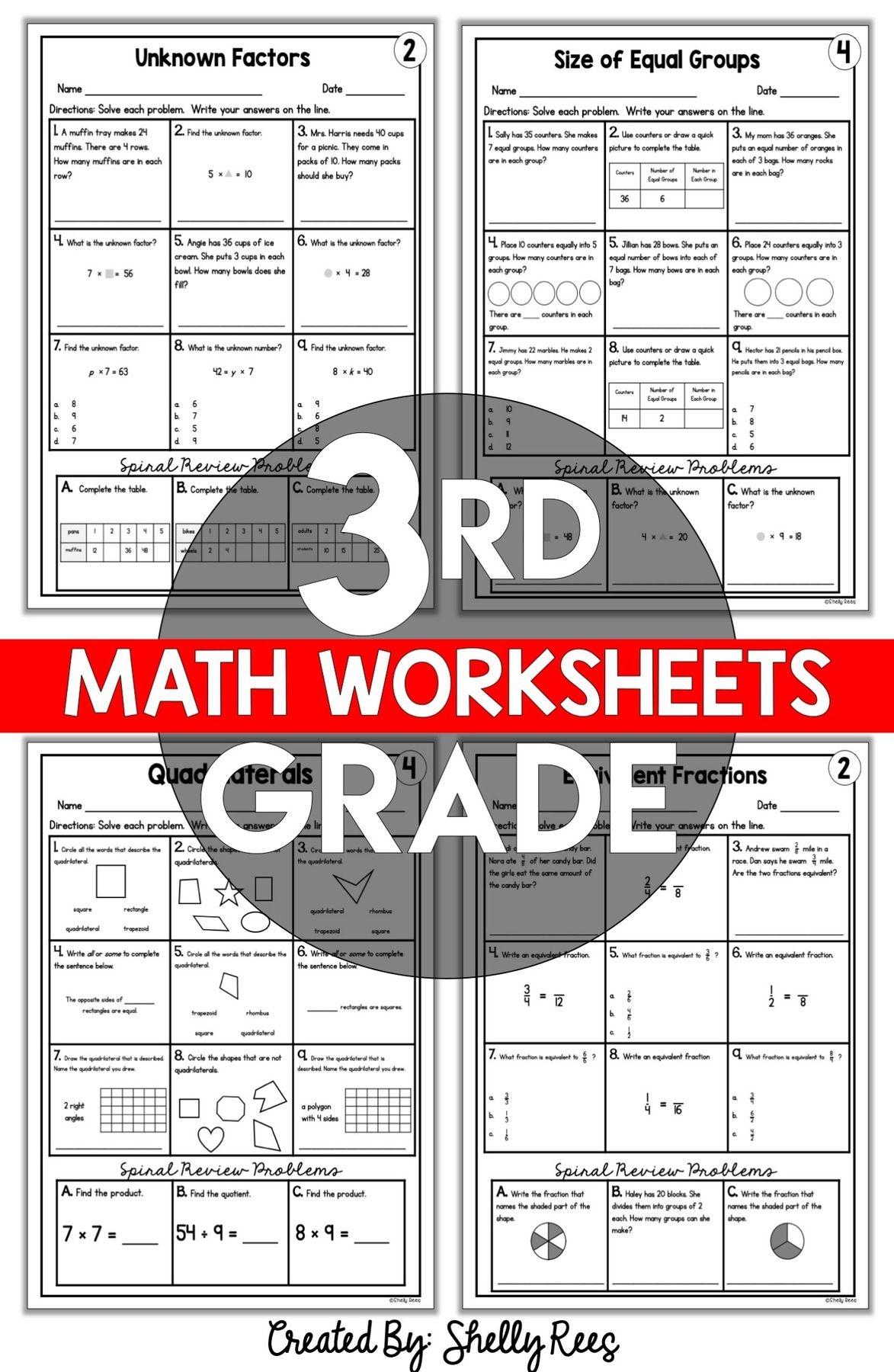 3rd Grade Math Worksheets Artofit
