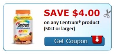  4 Centrum Coupons MultiGummies Vitamins As Low As FREE 