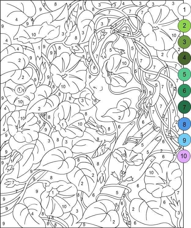 Adult And Advanced Color By Number Free Printable Coloring Pages For Kids