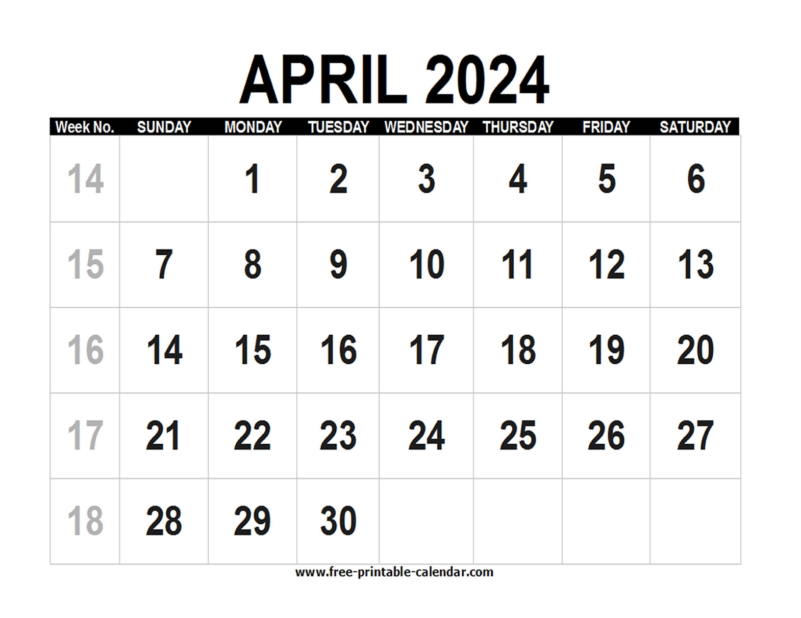 April 2024 Printable Calendars