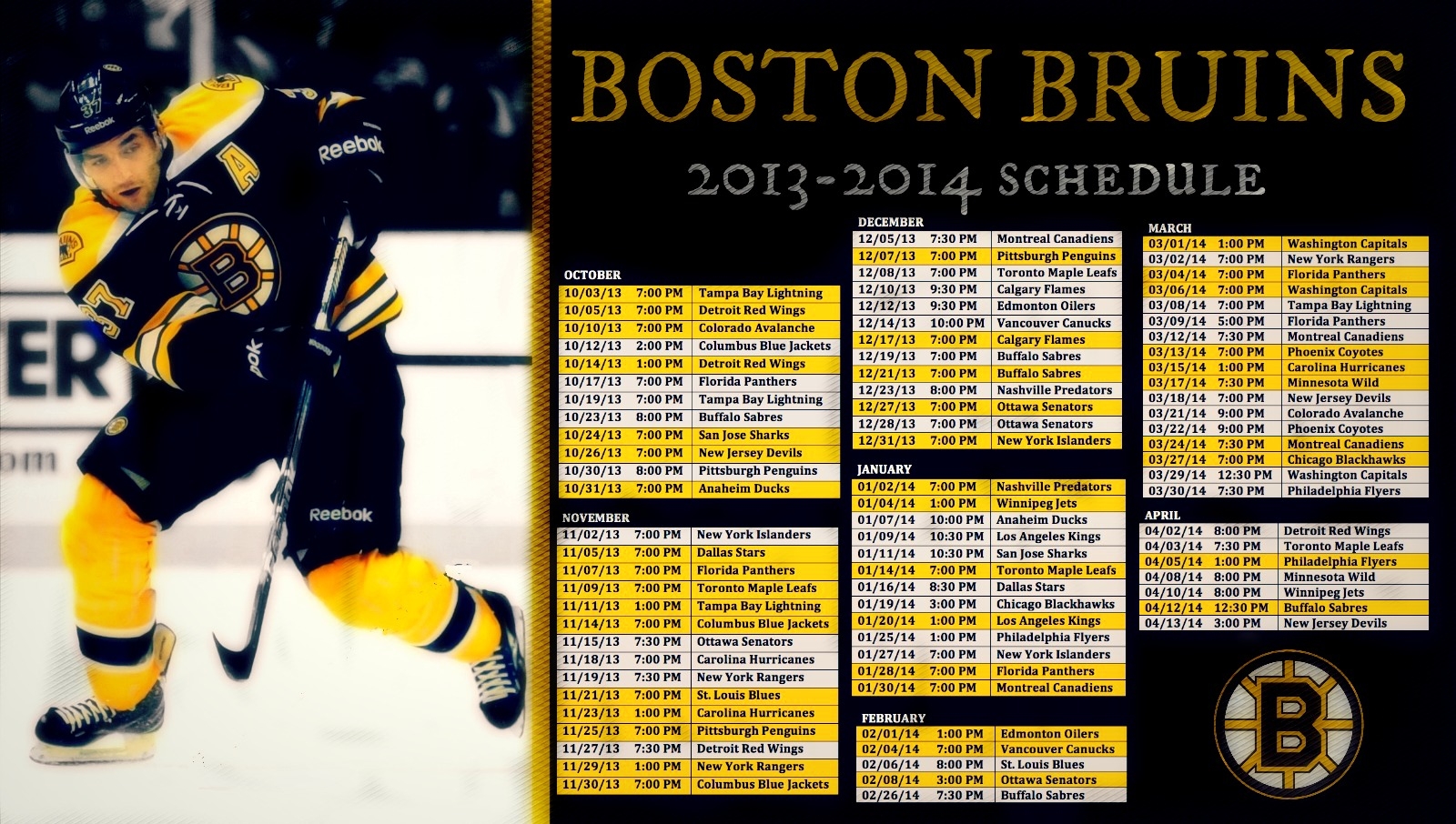 Boston Bruins Schedule 2024 25 202425 Printable Liuka Prissie