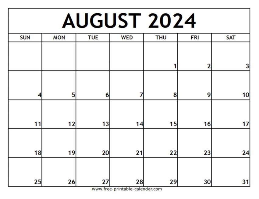 Calendar August 2024 Printable Free Good Calendar Idea
