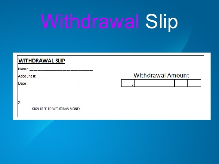 Chase Printable Withdrawal Slip