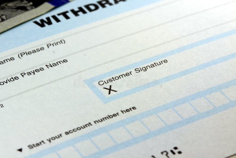 Chase Withdrawal Slip