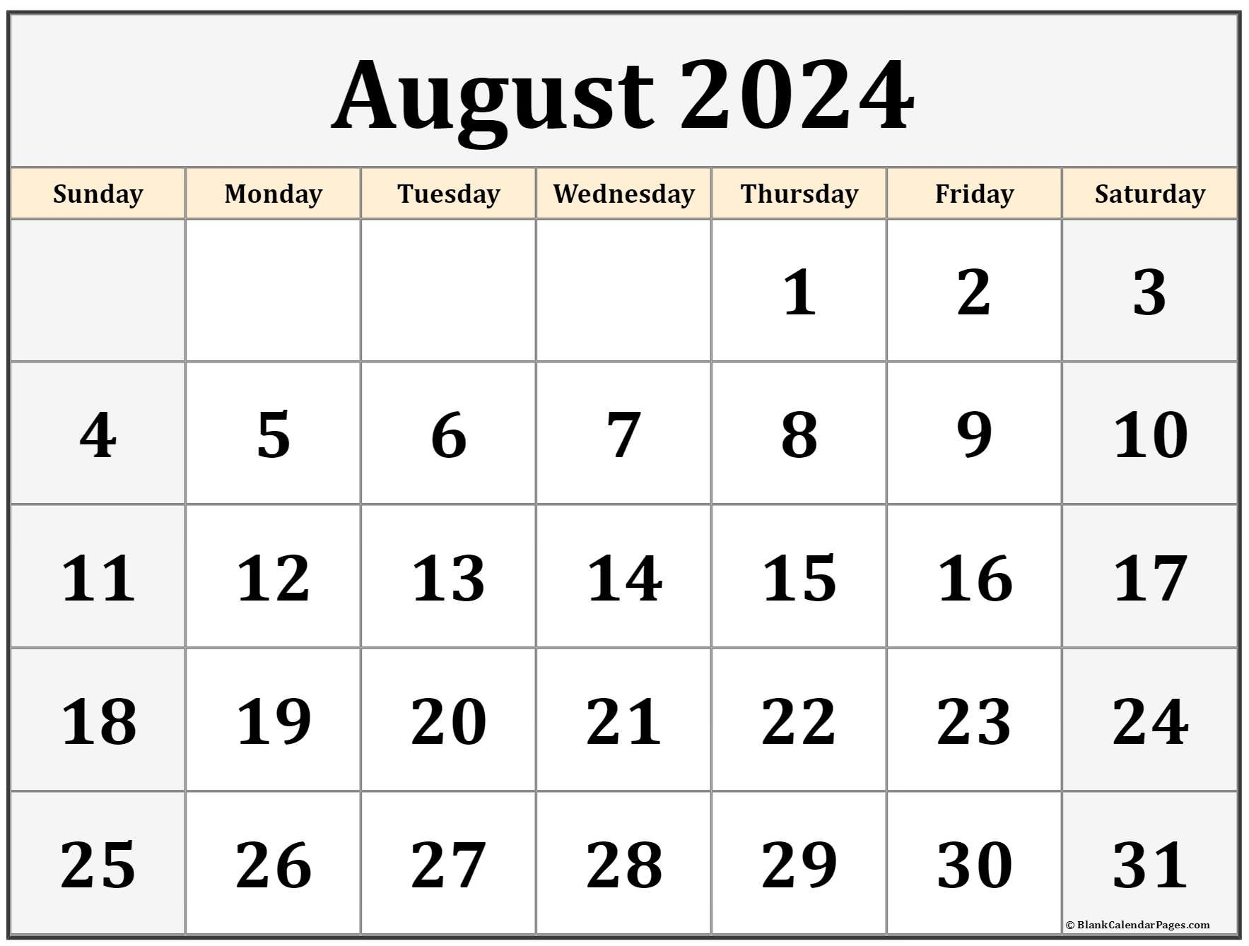 Conquer August 2024 Your Information To Free Printable Month to month 