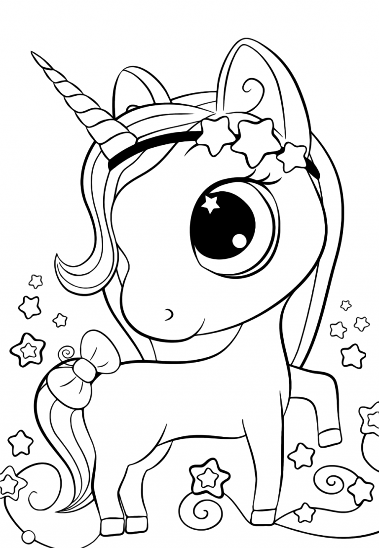 Cute Unicorn Coloring Pages YouLoveIt