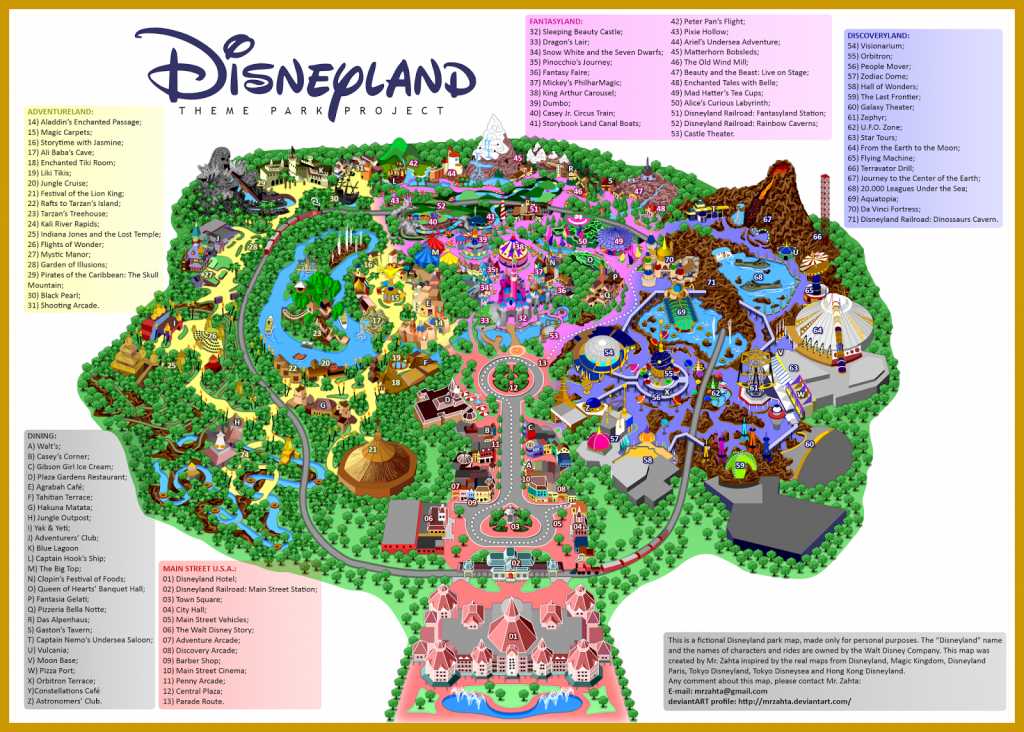 Disneyland Park Map In California Map Of Disneyland Printable 