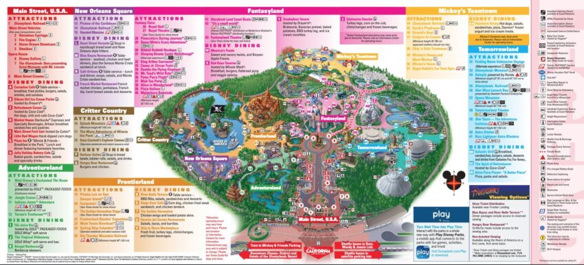 Disneyland Printable Map Of Park
