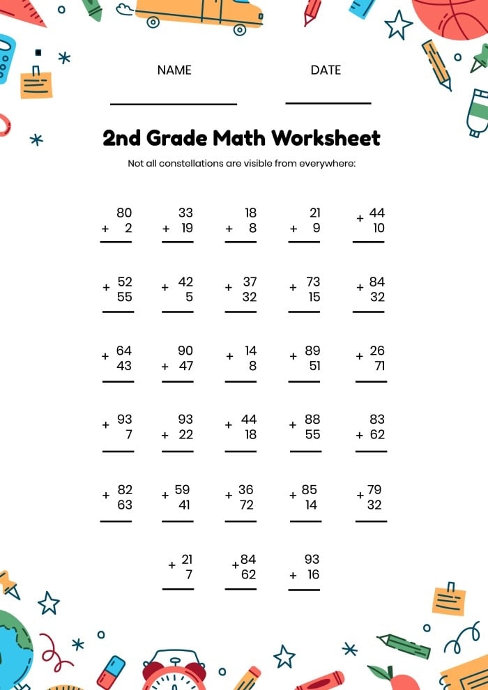 Free Math Worksheets Template To Customize And Download