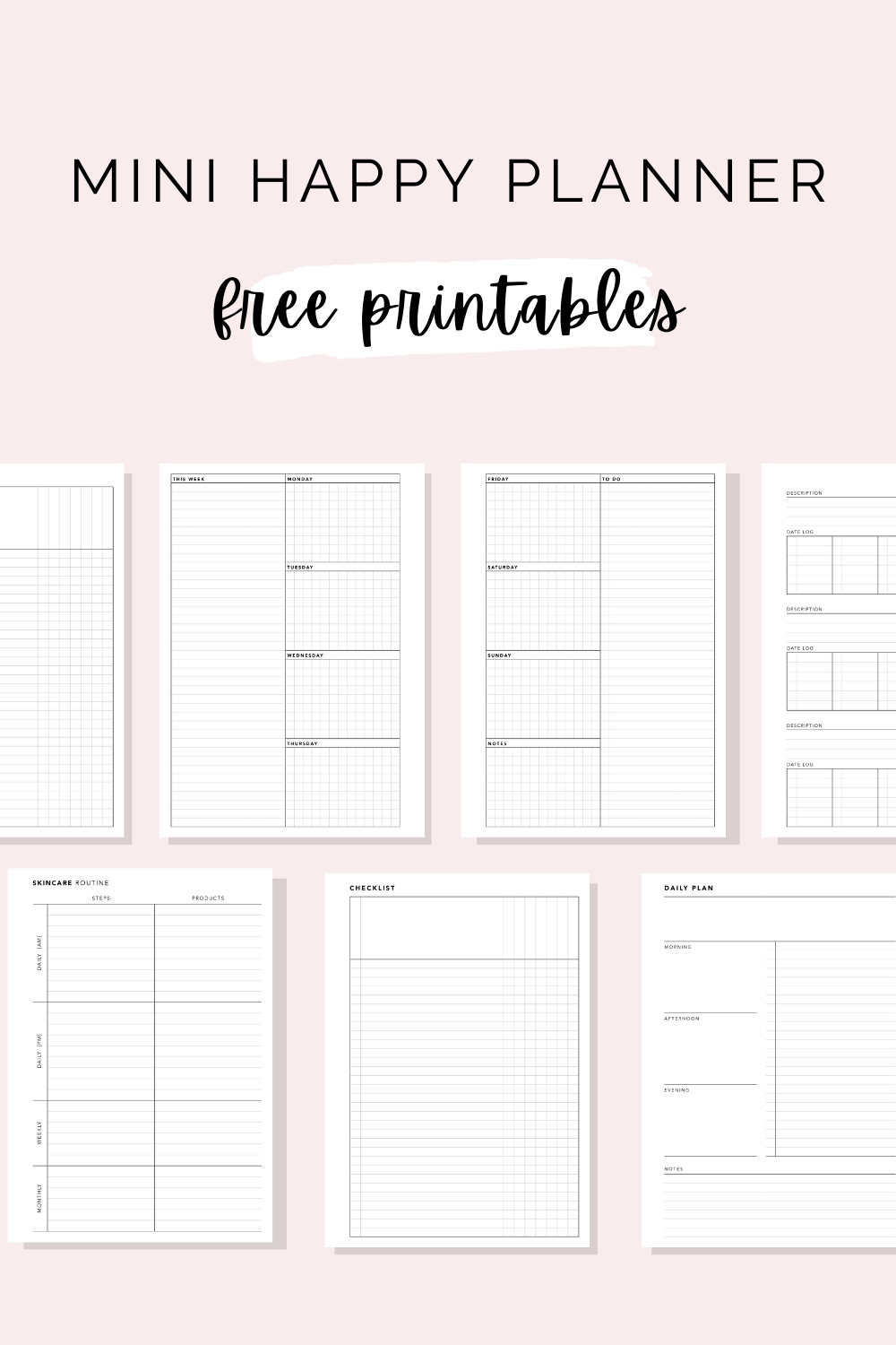 Free Mini Happy Planner Printables Happy Planner Printables Happy 