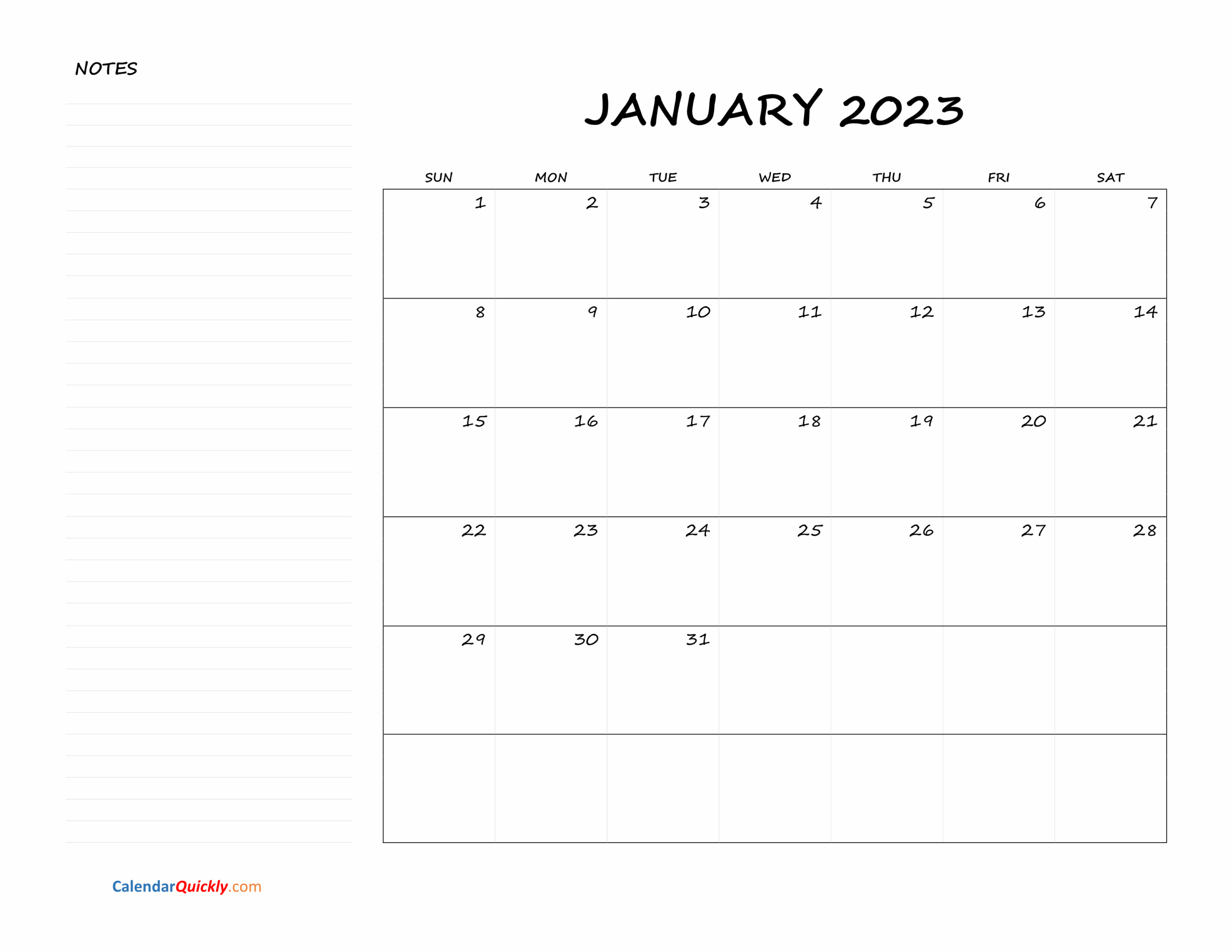Free Printable Blank Monthly Calendar 2023 Calendar Printables