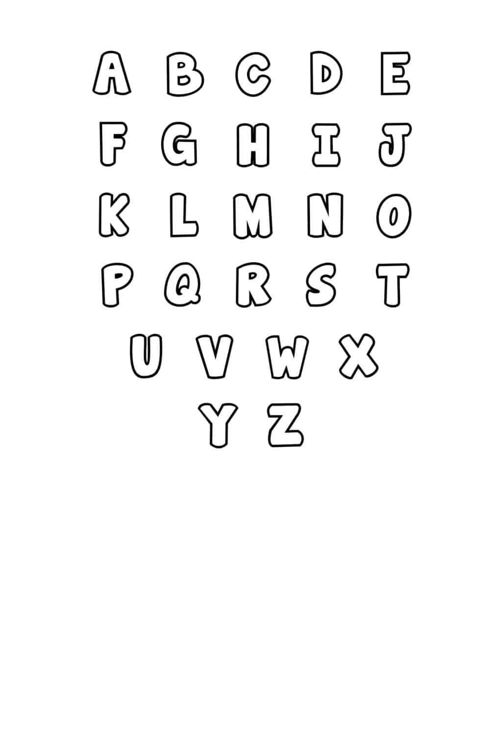 Free Printable Bubble Letter Alphabet Stencils