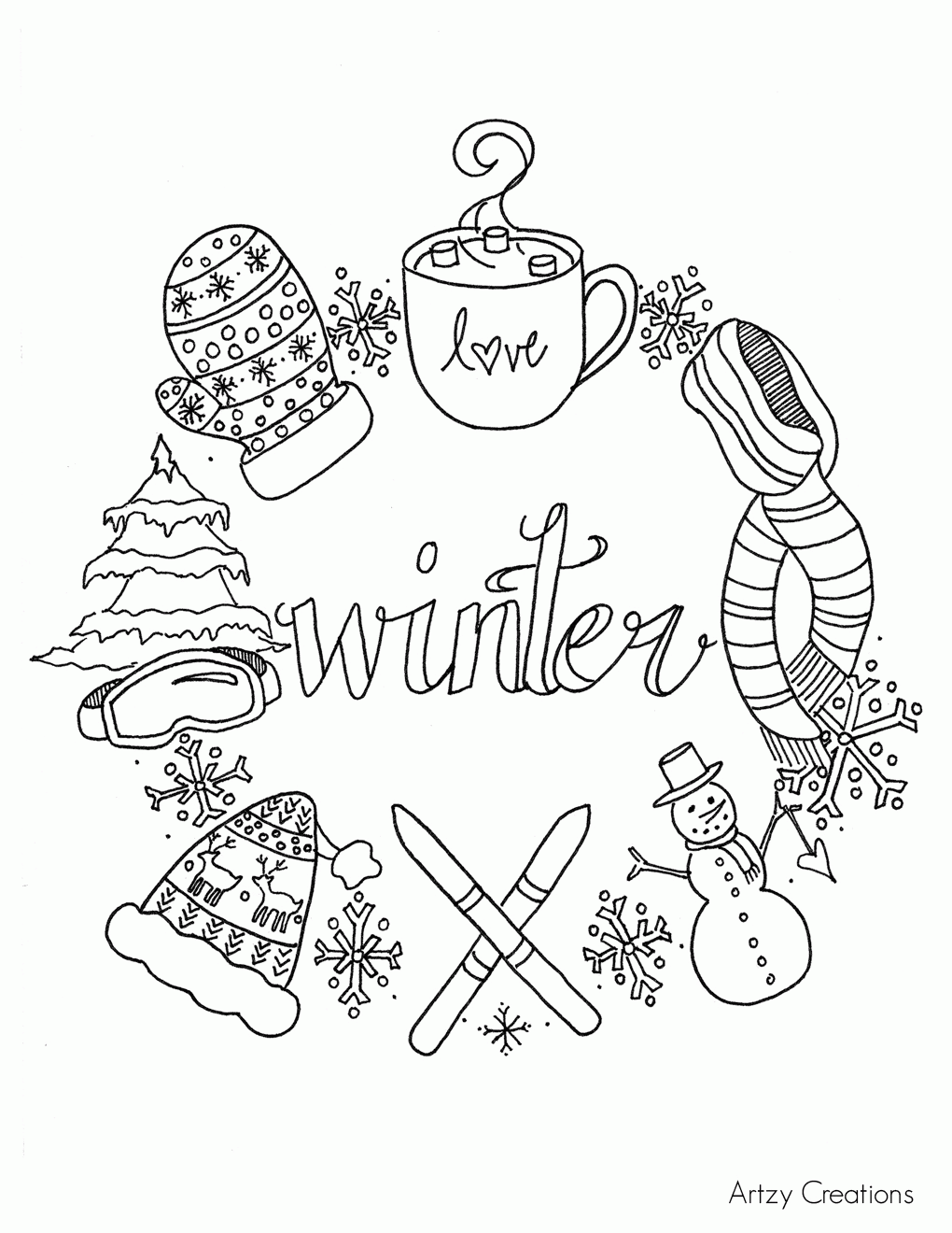 Free Printable Coloring Pages Of Winter Scenes Coloring Home