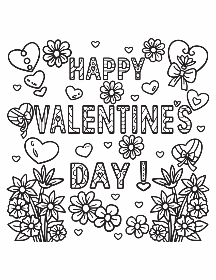 Free Printable Cute Valentine Coloring Pages For Kids And Adults
