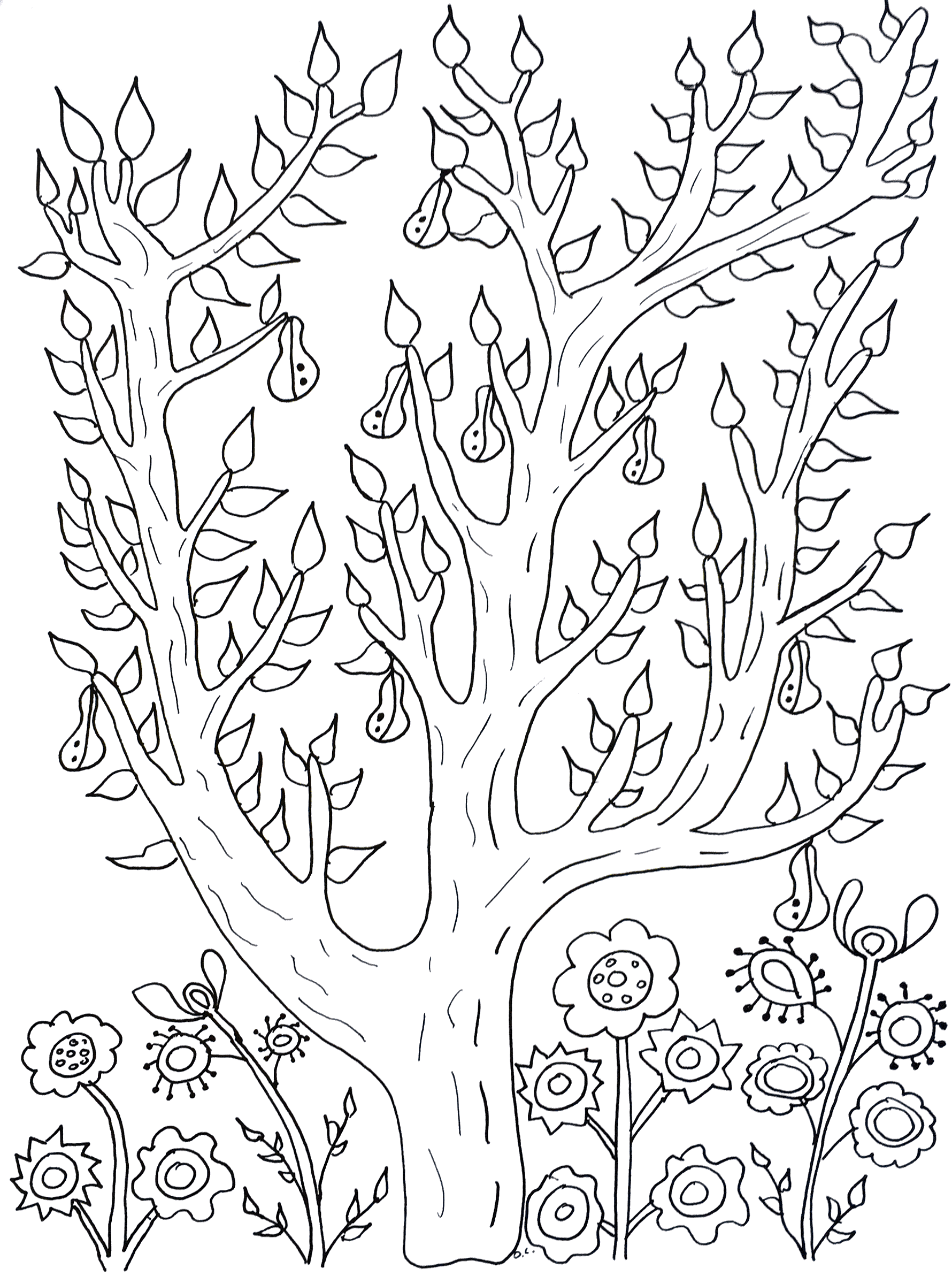 Printable Tree Coloring Page