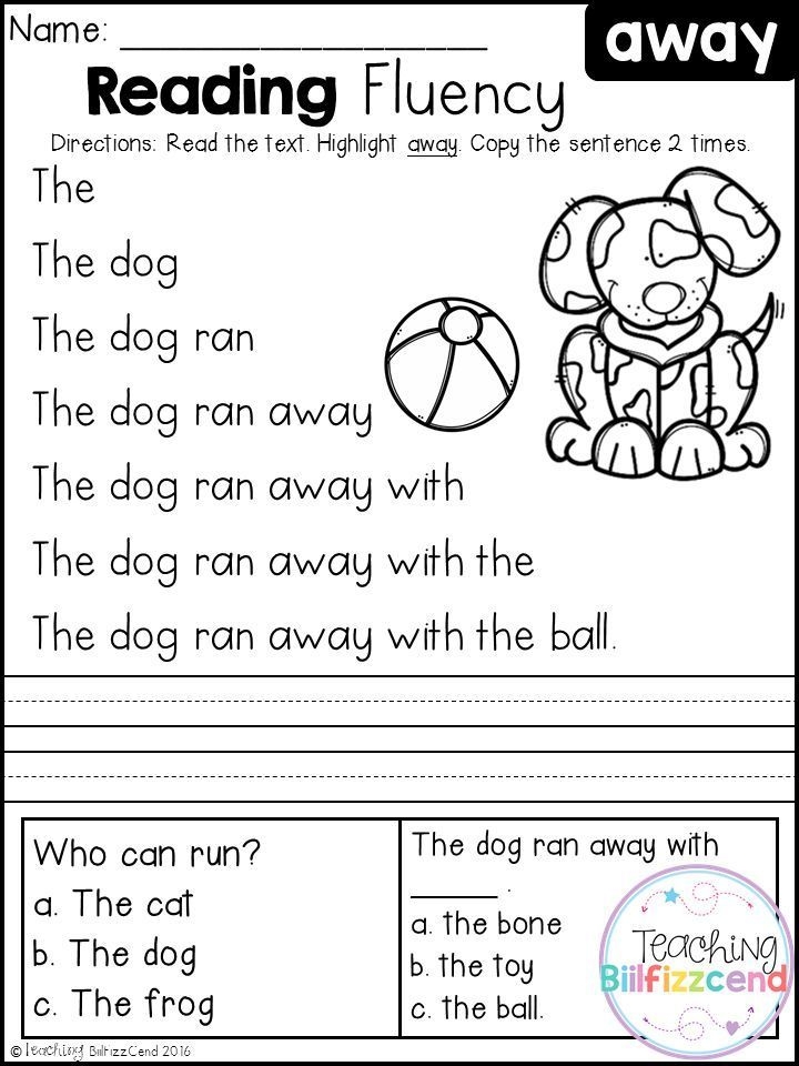 Reading For Kindergarten Printables