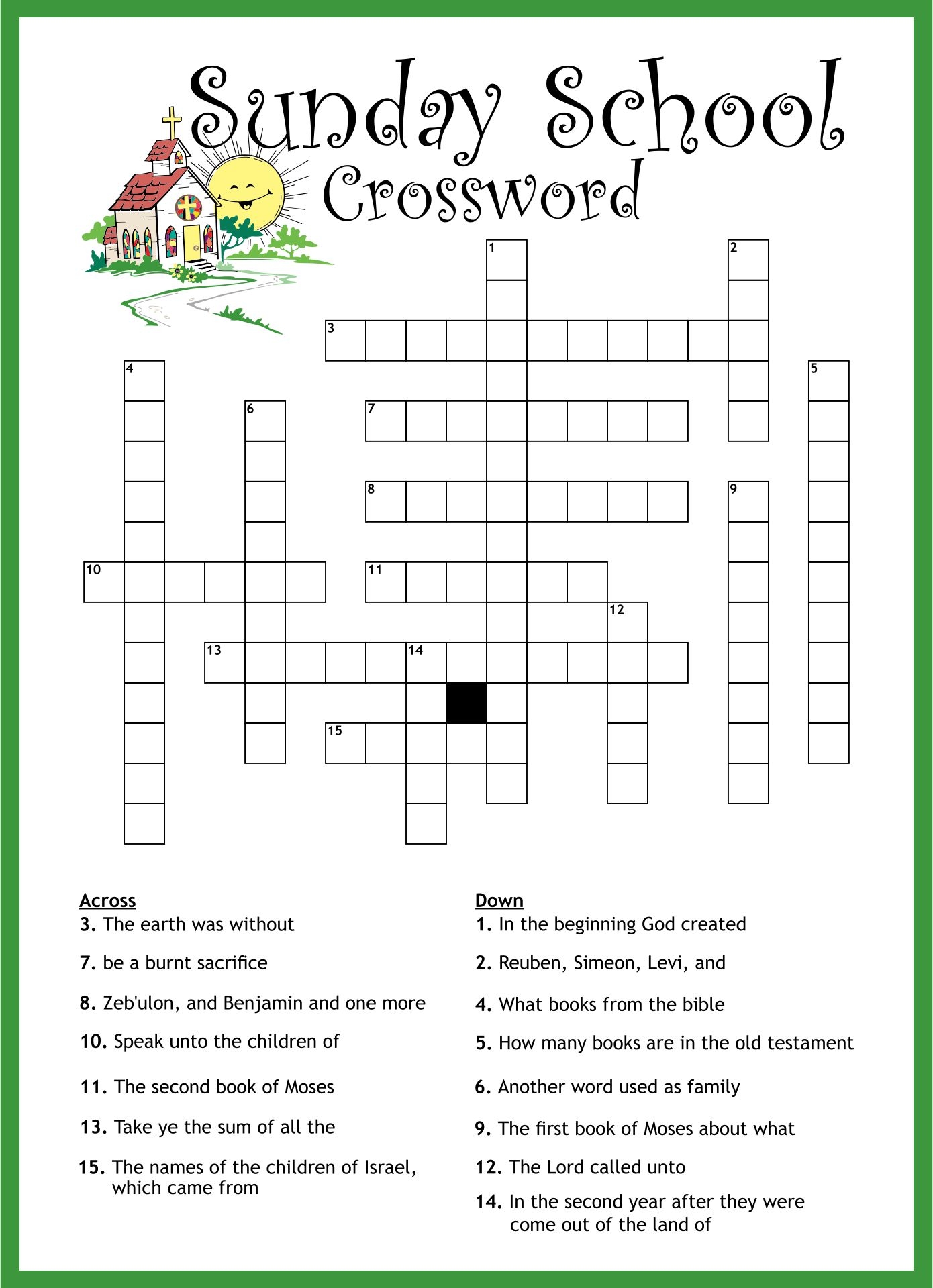 Printable Sunday School Activities