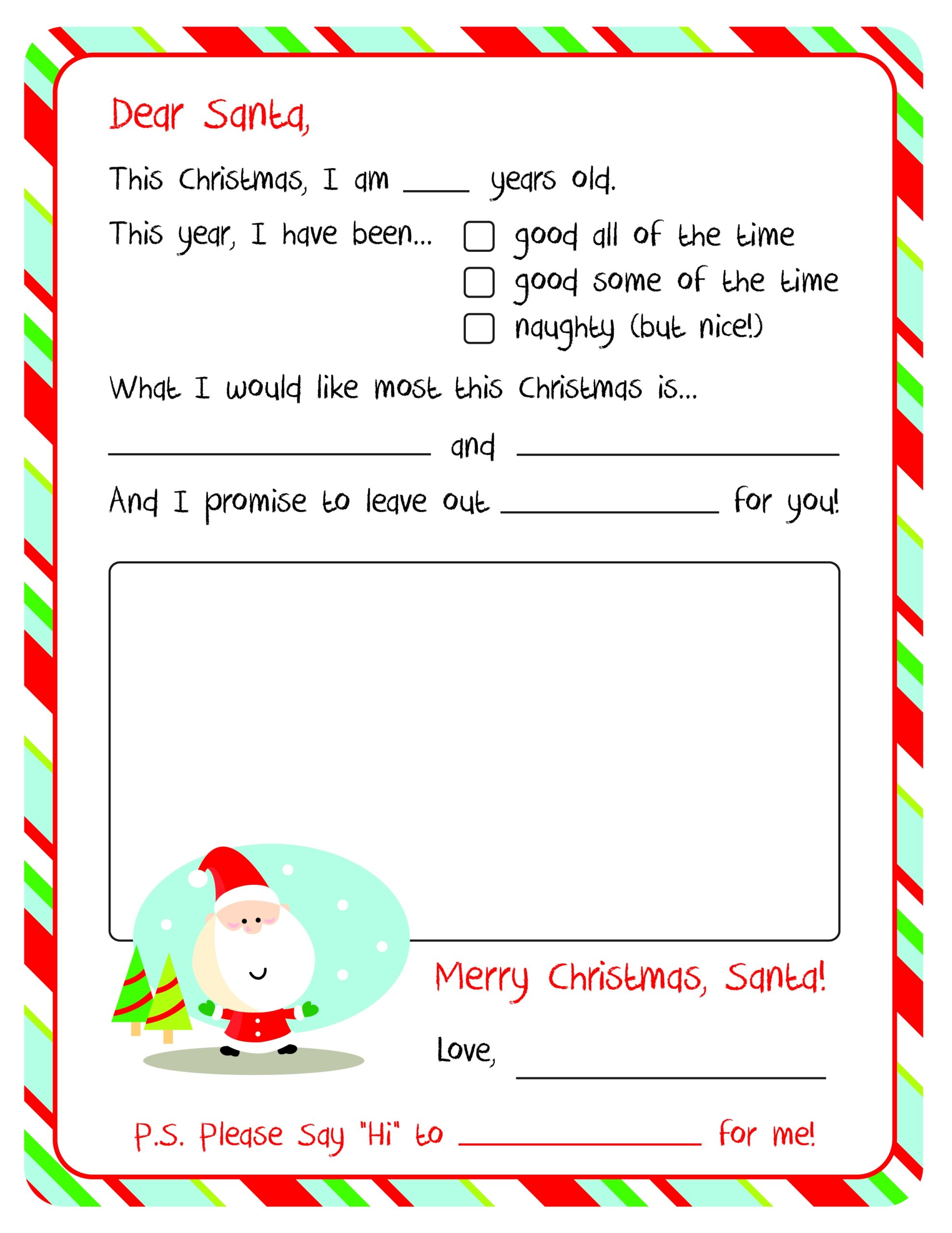 Blank Letter To Santa Printable
