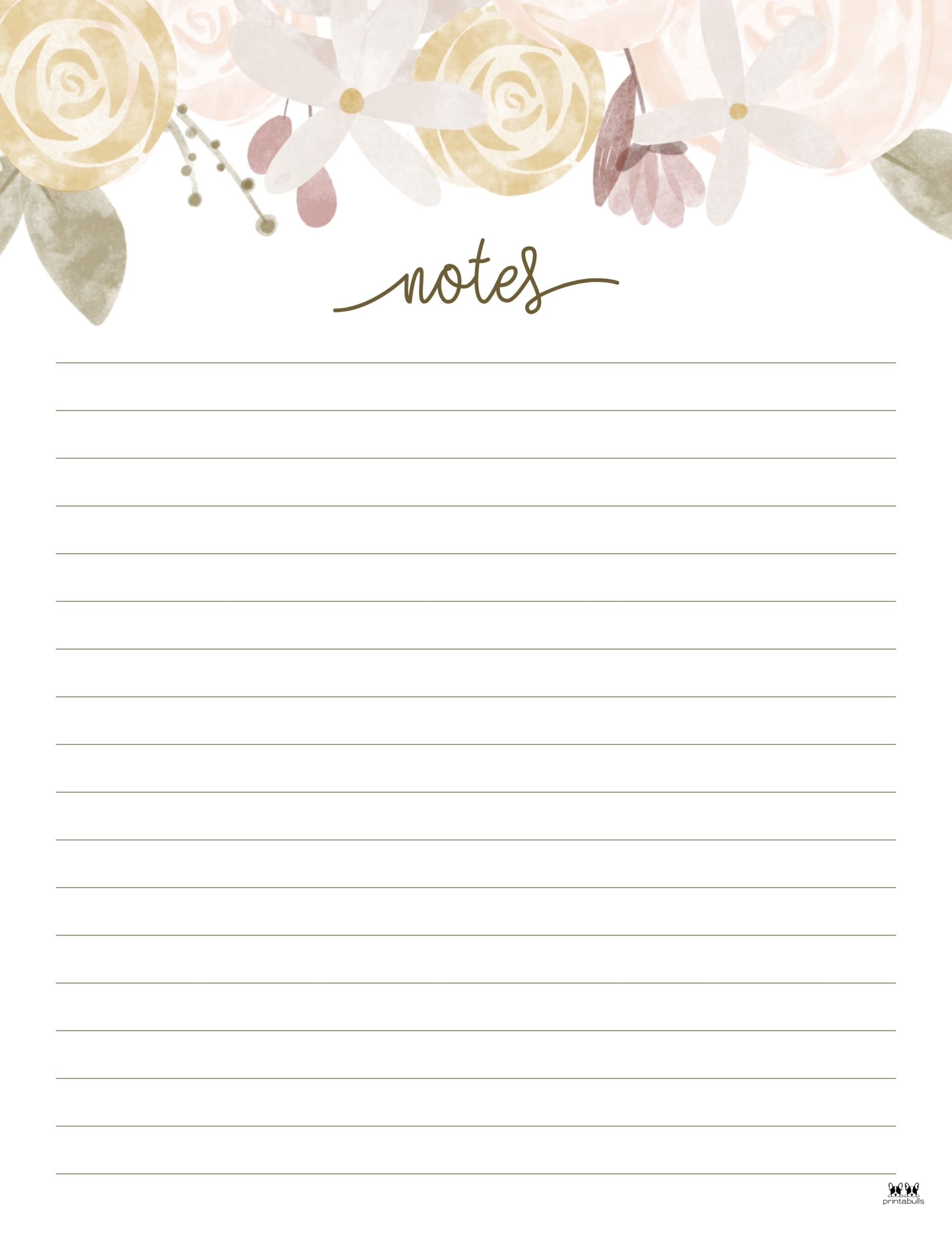 Note Pages Templates 30 FREE Printables Printabulls