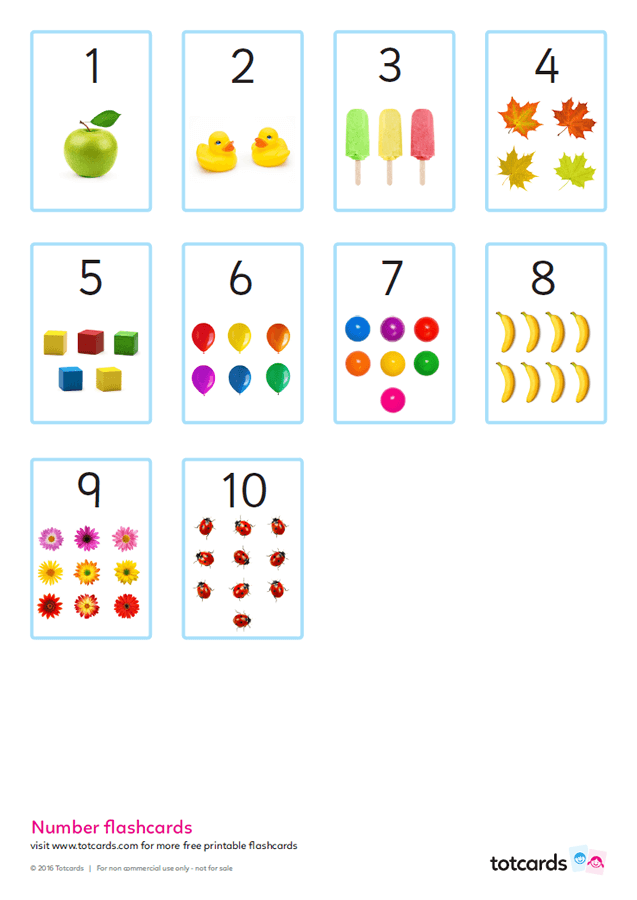 Free Number Flashcards Printable