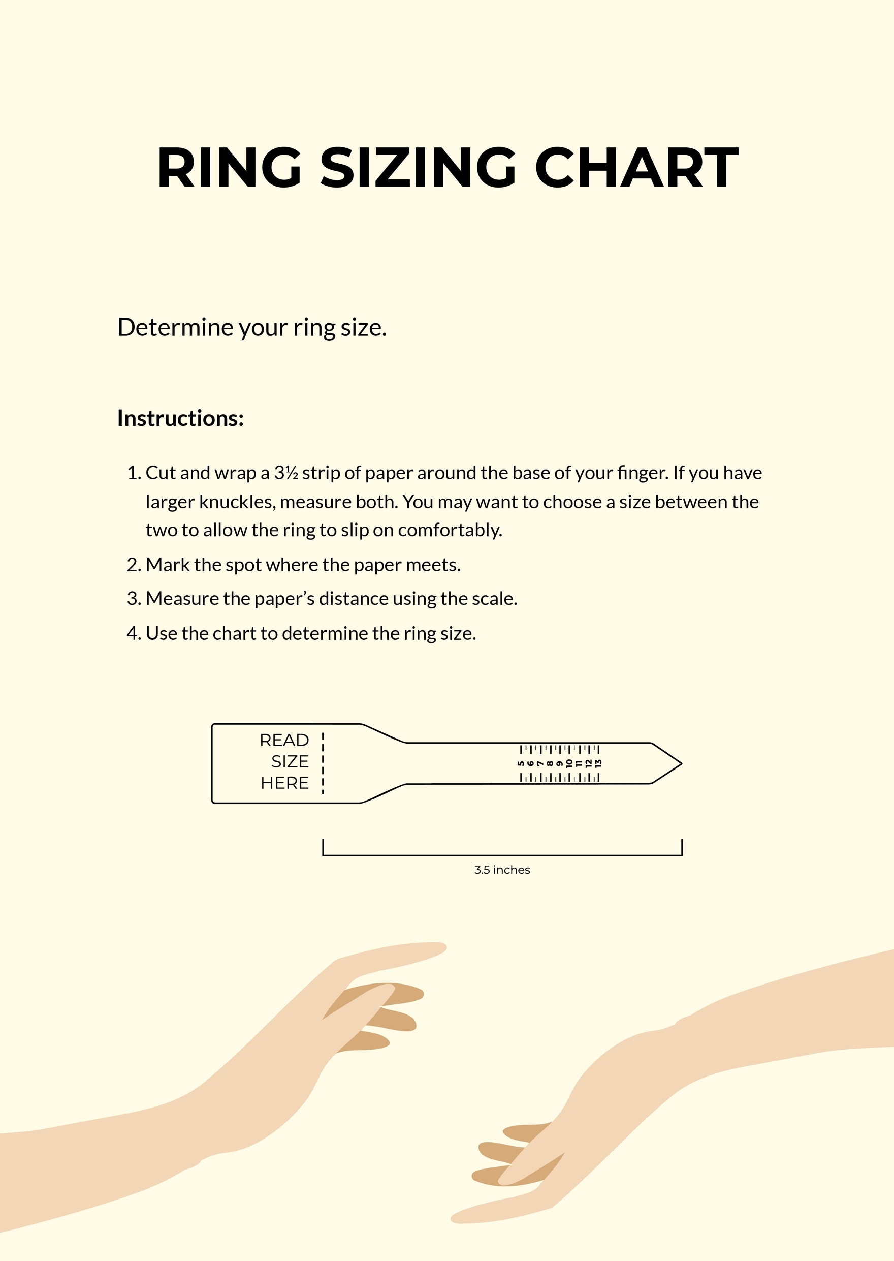 Printable Ring Size Template