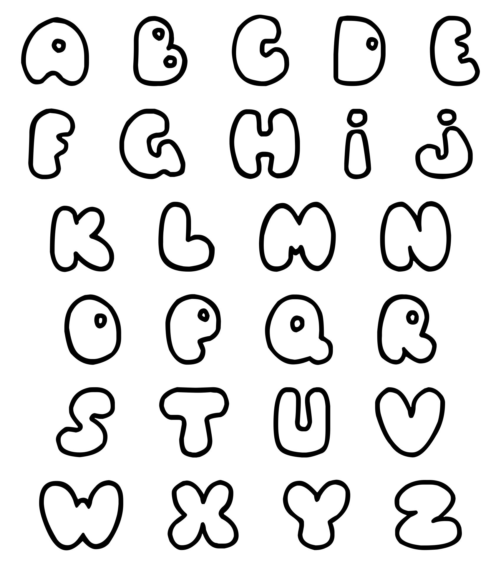 Bubble Letter Font Printable