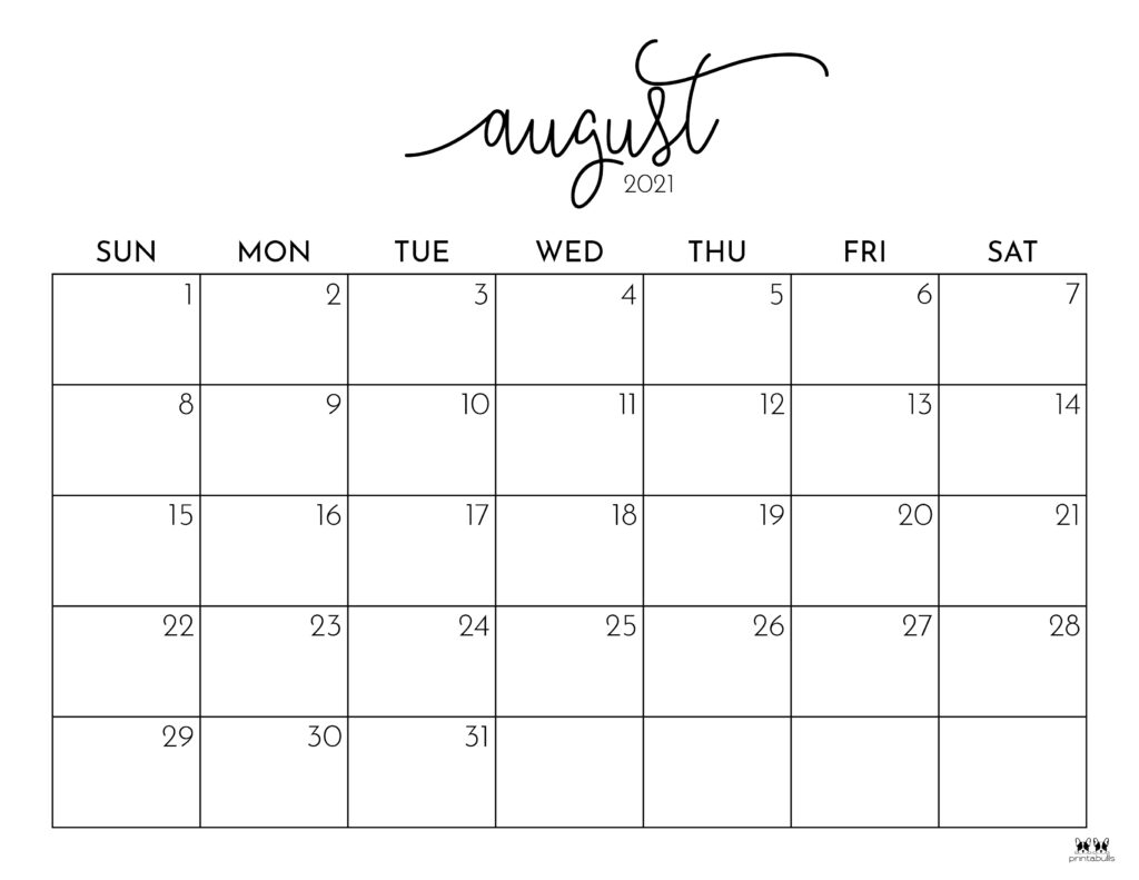 Printable August Calendar Printable Template Calendar