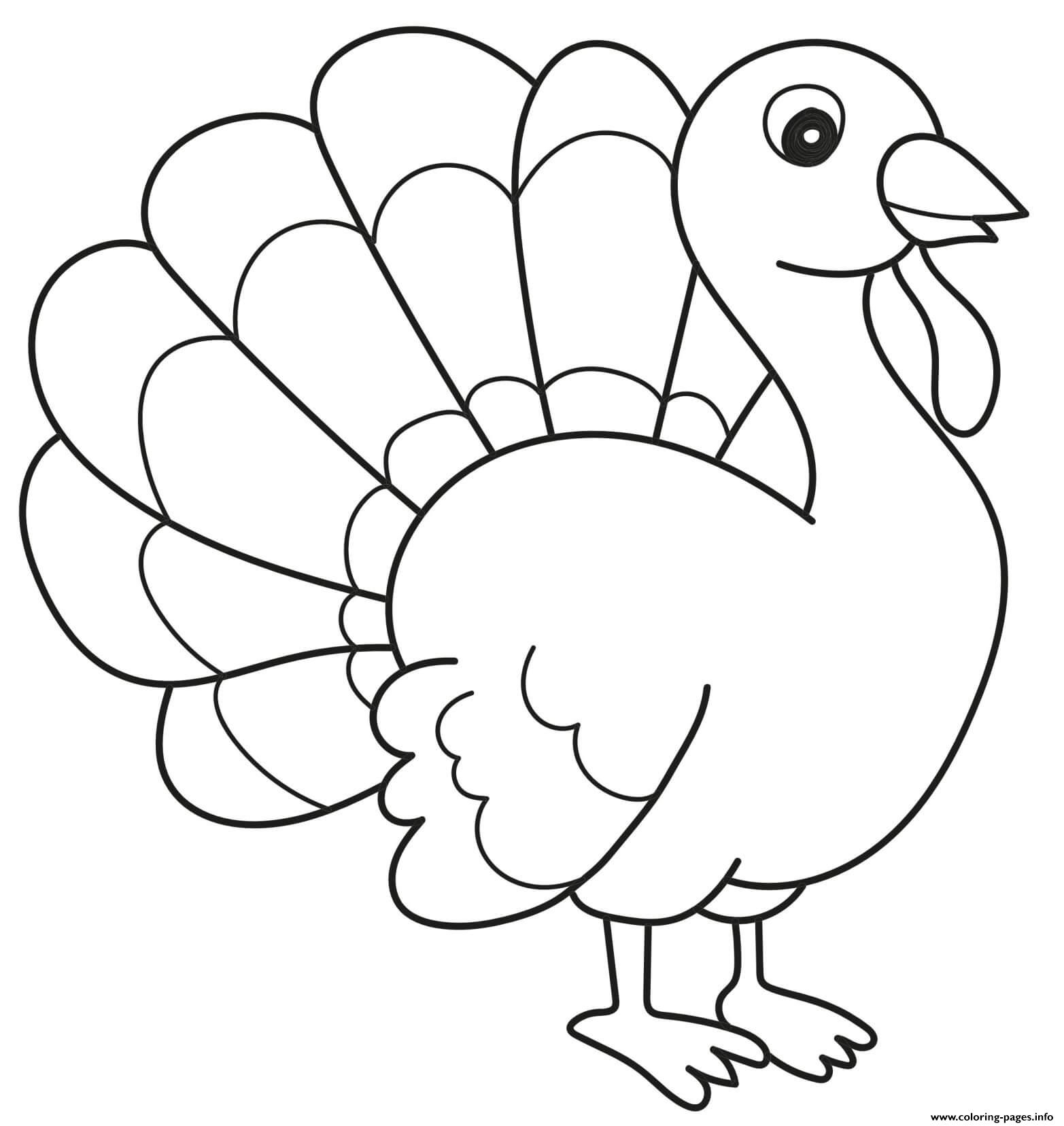 Printable Coloring Turkey