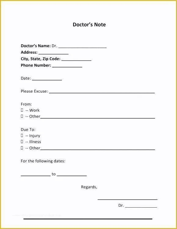 Fake Doctors Note Free Printable